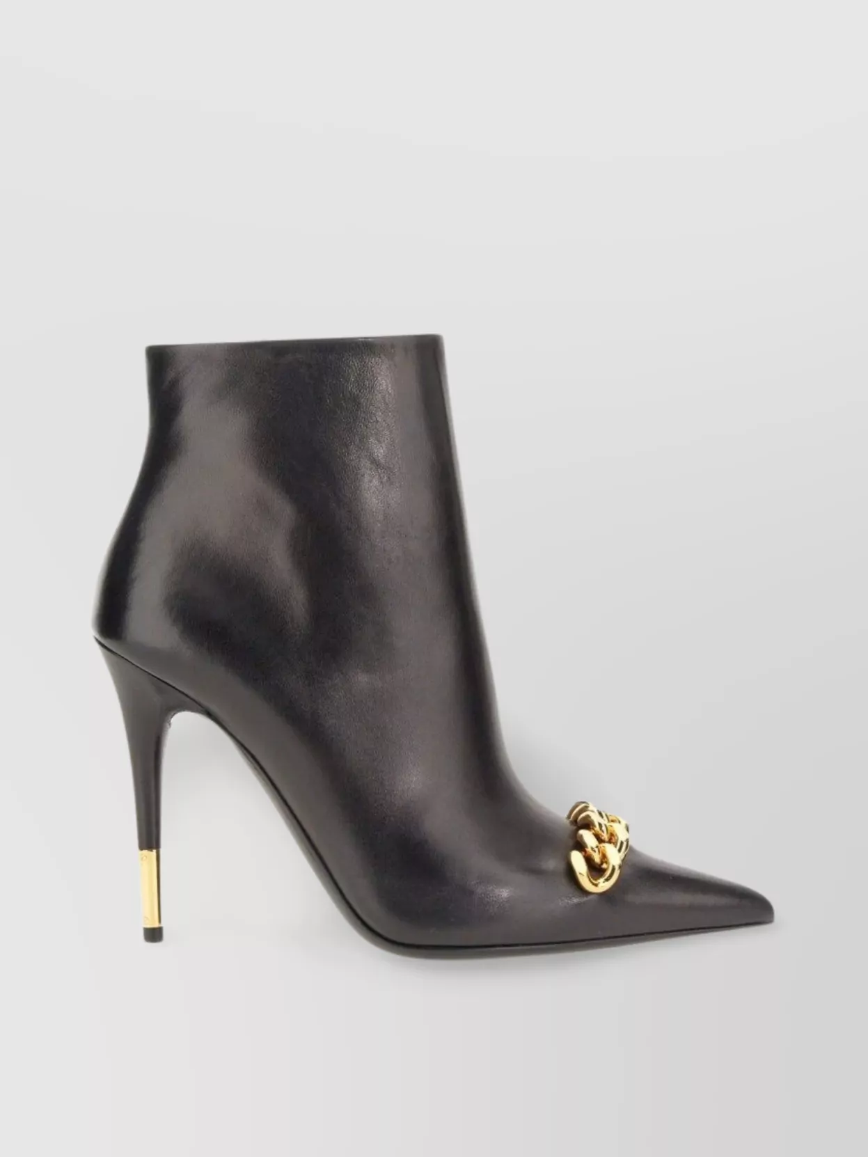 Tom Ford Chain Detail Pointed Toe Leather Boot