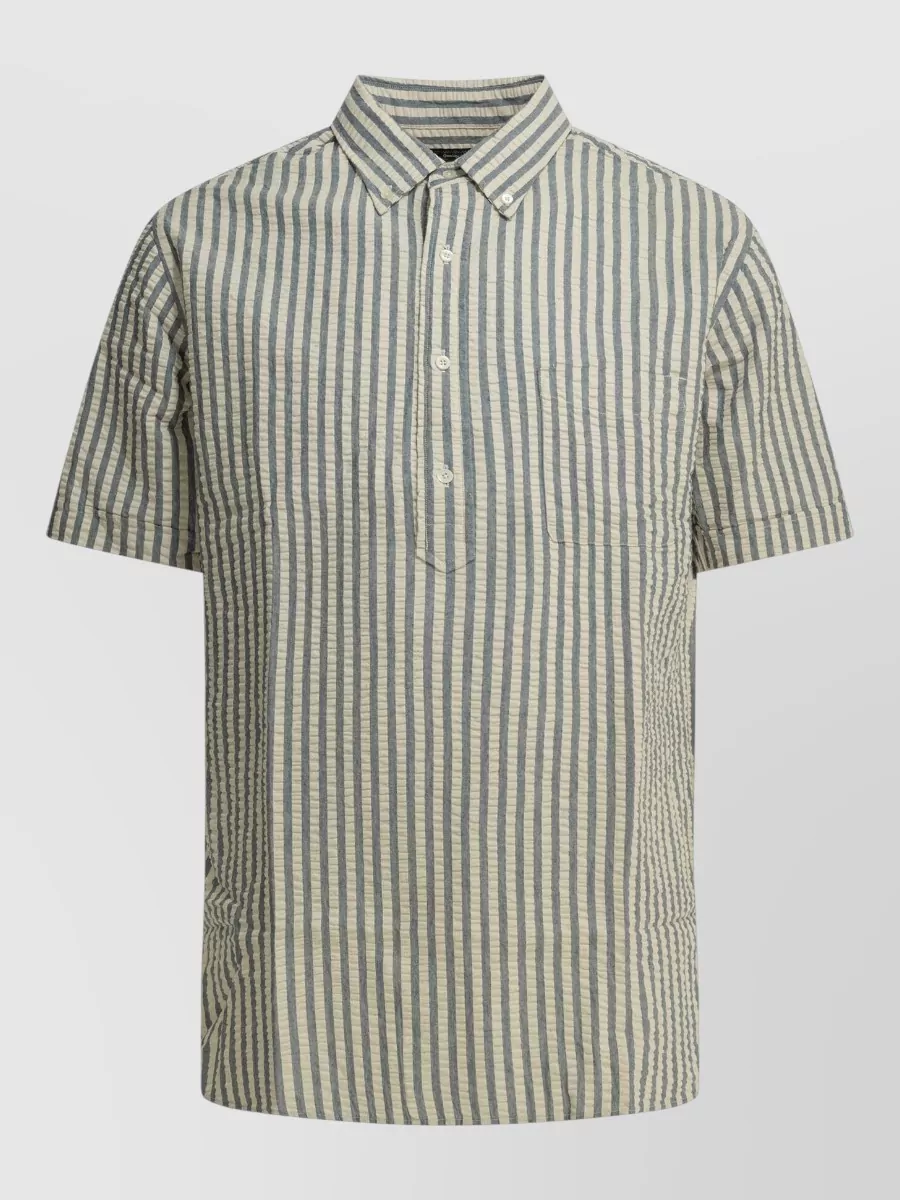 Beams Plus cotton seersucker shirt