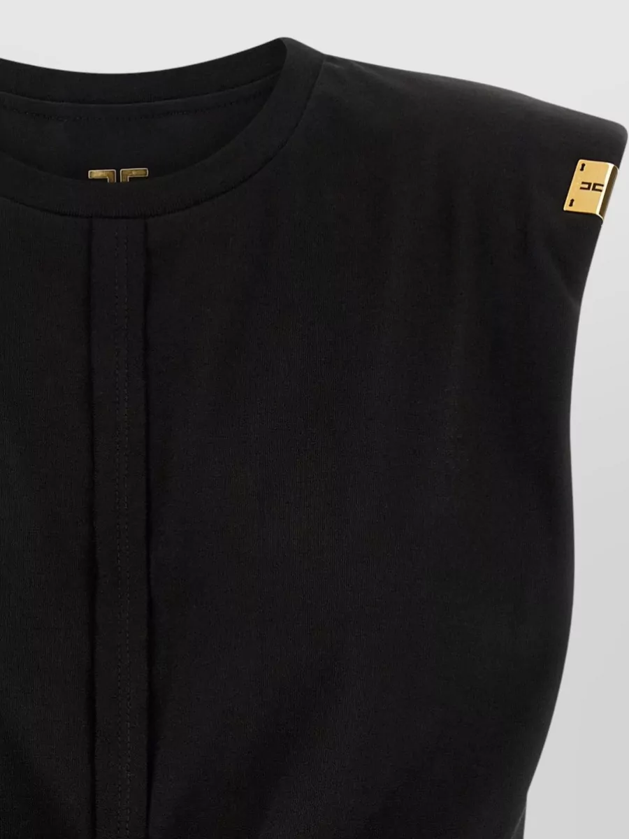 Elisabetta Franchi Crew Neck Sleeveless Top Tie Detail