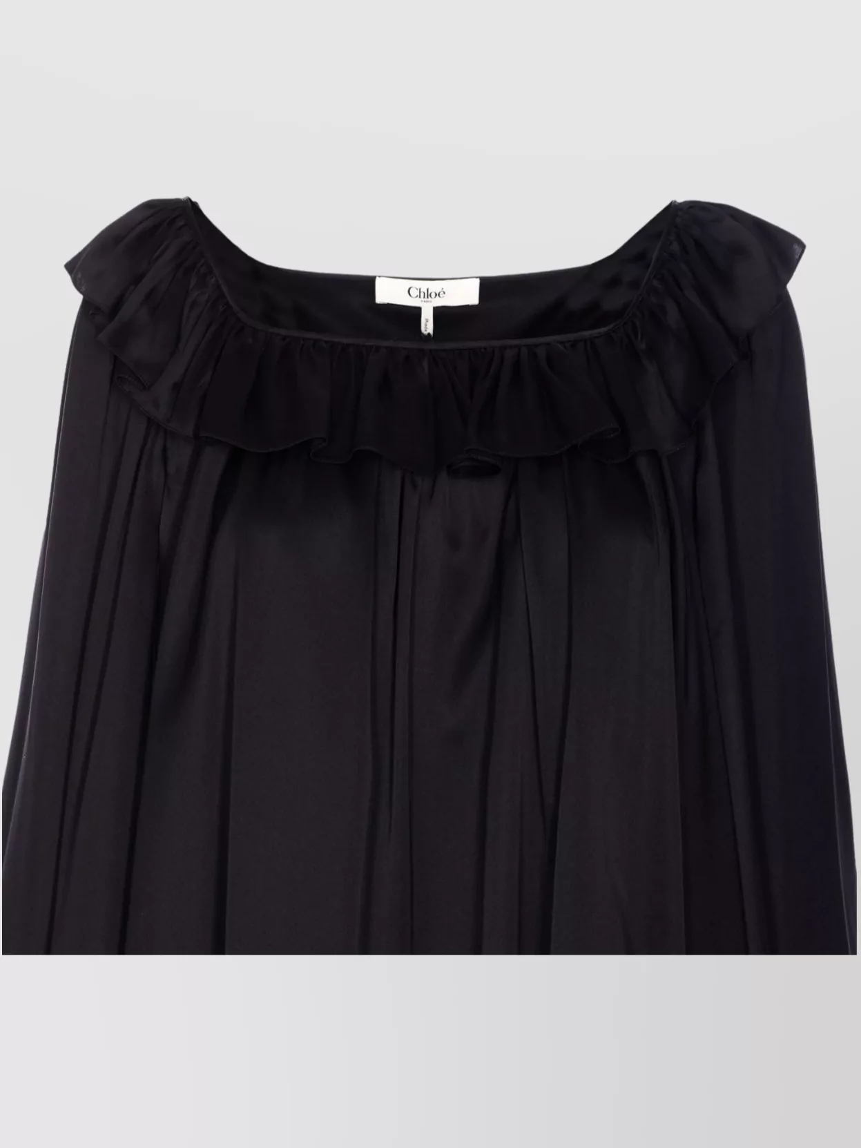 Chloé Flare Sleeve Oversize Ruffled Shirt