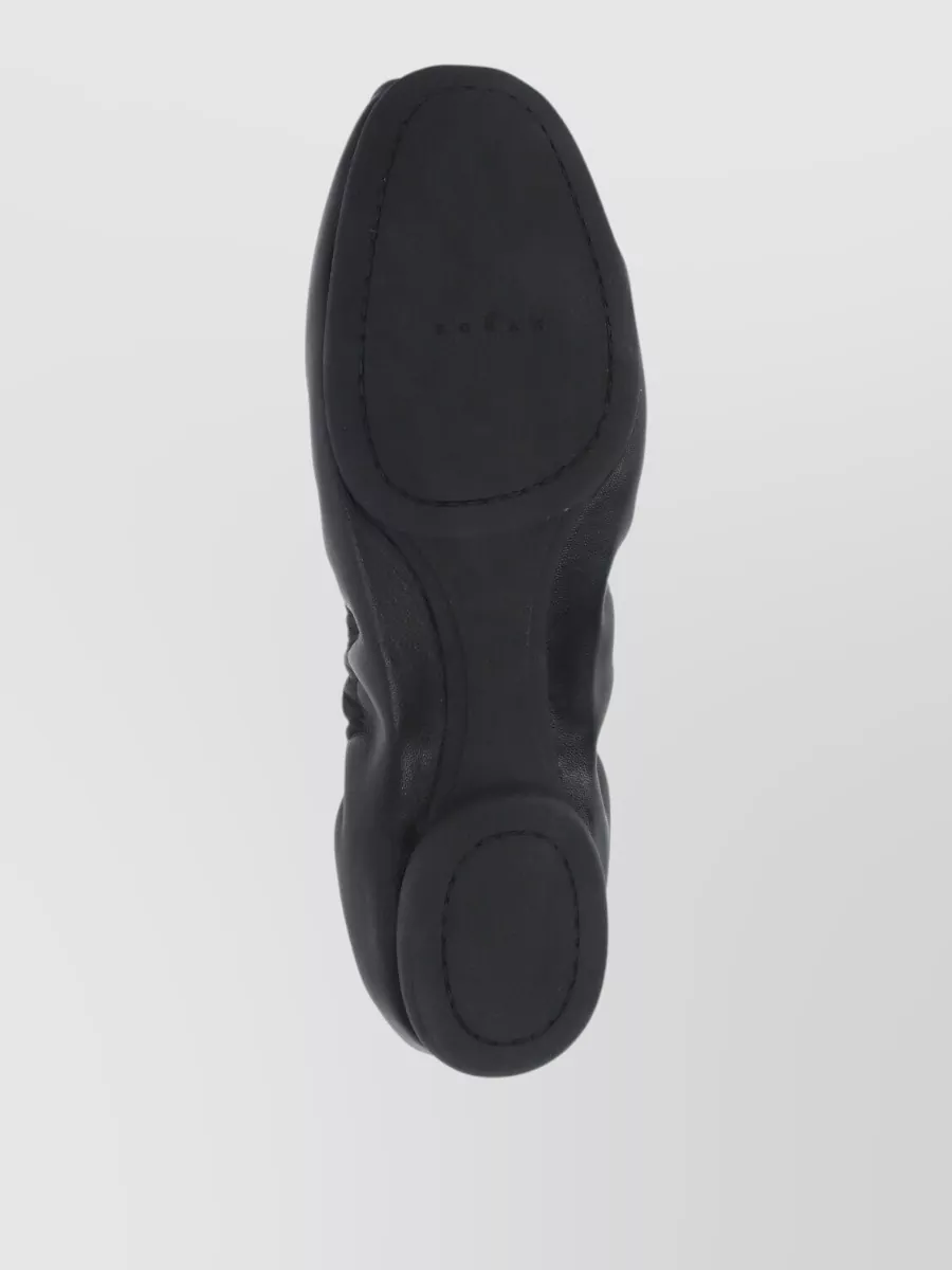 Hogan Leather Lace-Up Ballet Flats