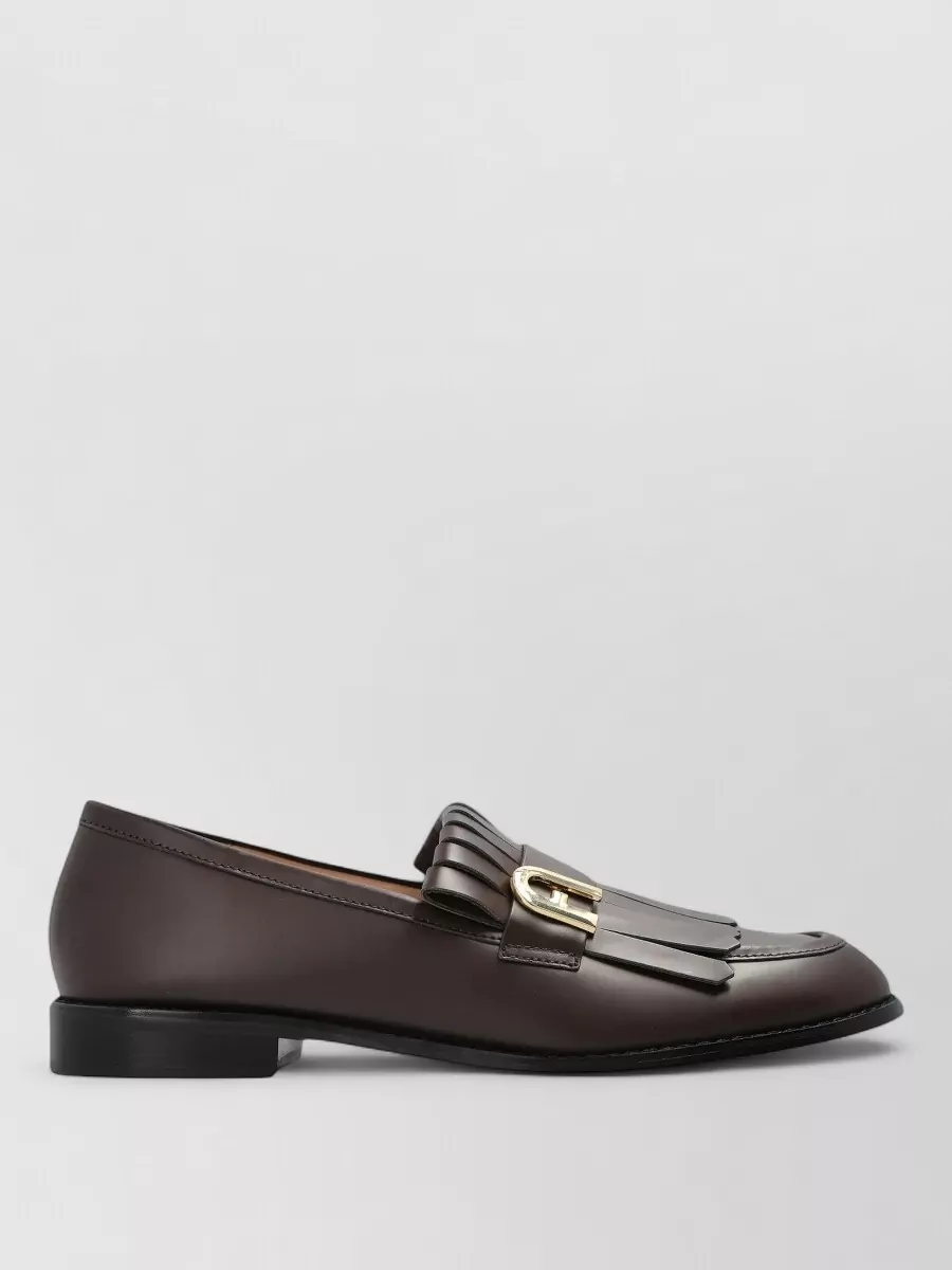 Furla Leather Fringe Detail Brogues
