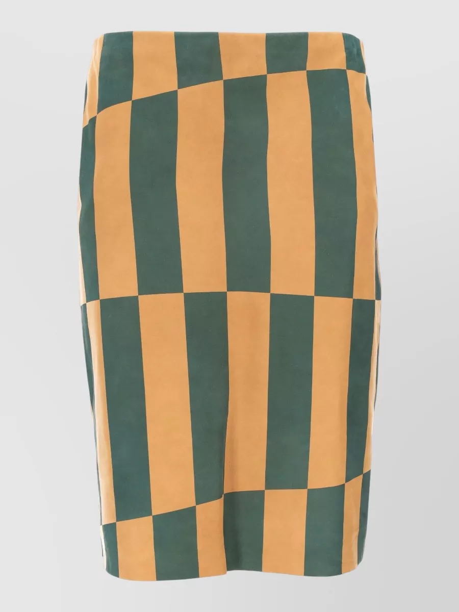 La Rose leather pencil skirt