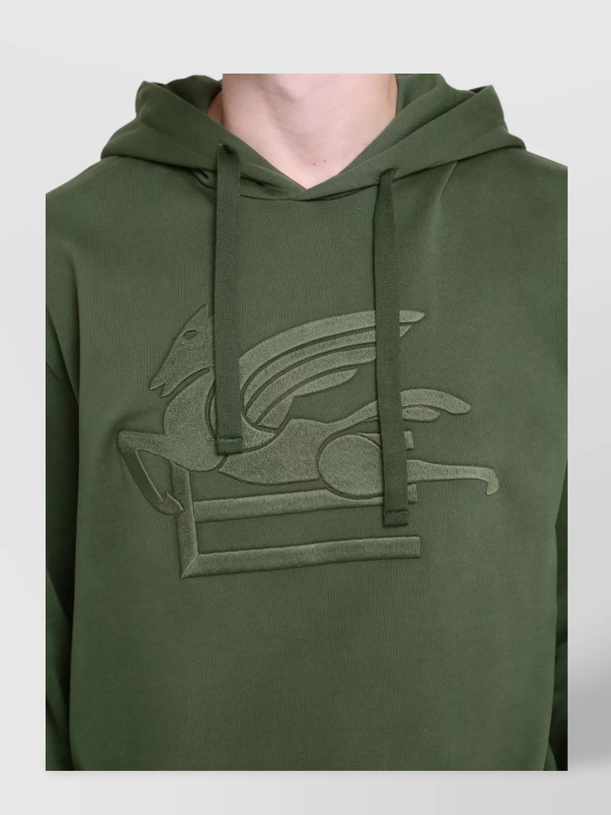 Etro Ribbed Cotton Hoodie With Drawstring