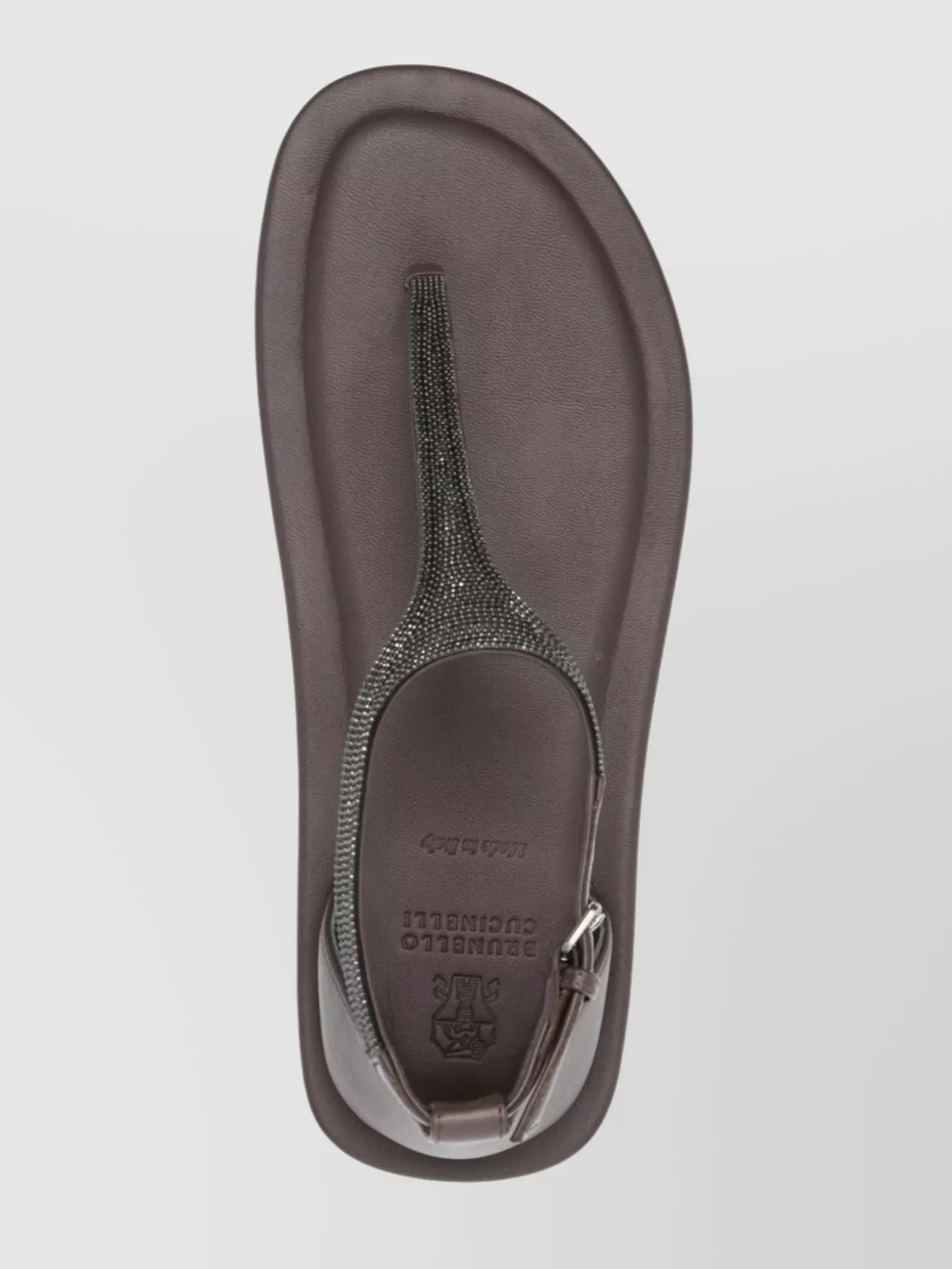 Brunello Cucinelli Brown Sandals With Adjustable Buckle Closure And Monil Detail
