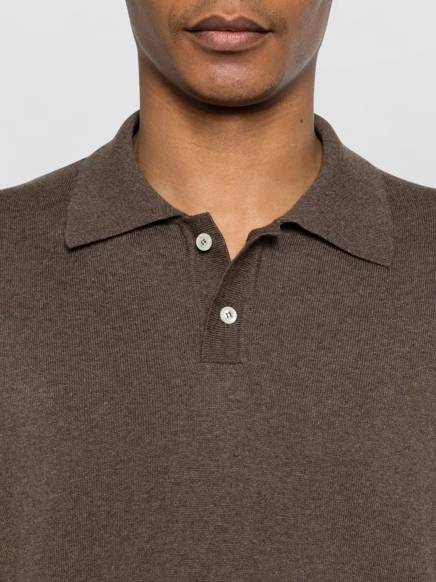 Woolrich Ribbed Knit Short-Sleeve Polo Shirt