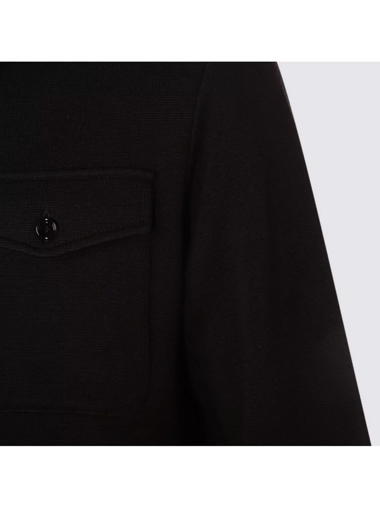 Lardini Textured Wool Knit Jacket With Button Fastening And Flap Pockets In Black