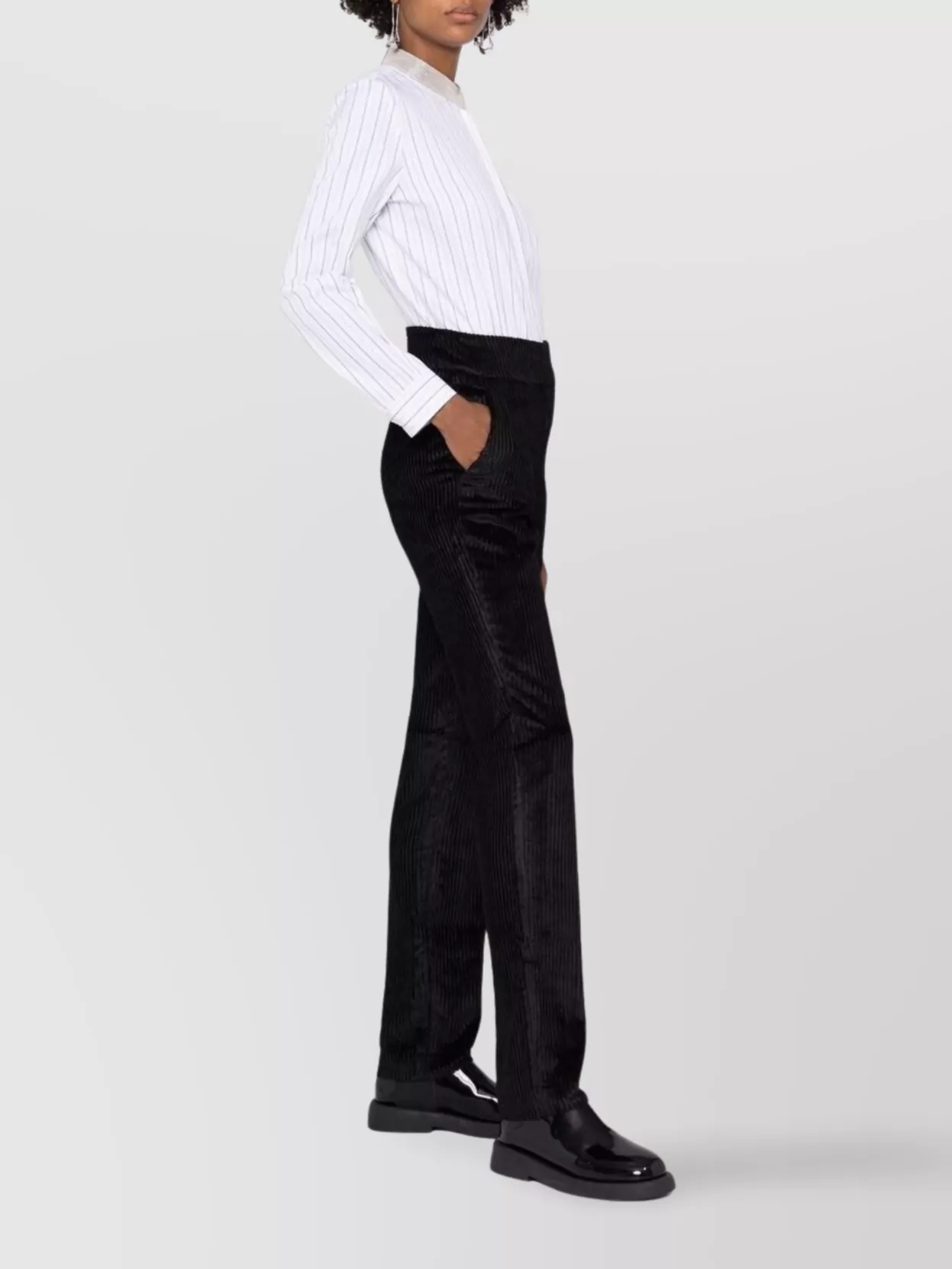 Fabiana Filippi Corduroy Striped Trousers Elasticated Waist
