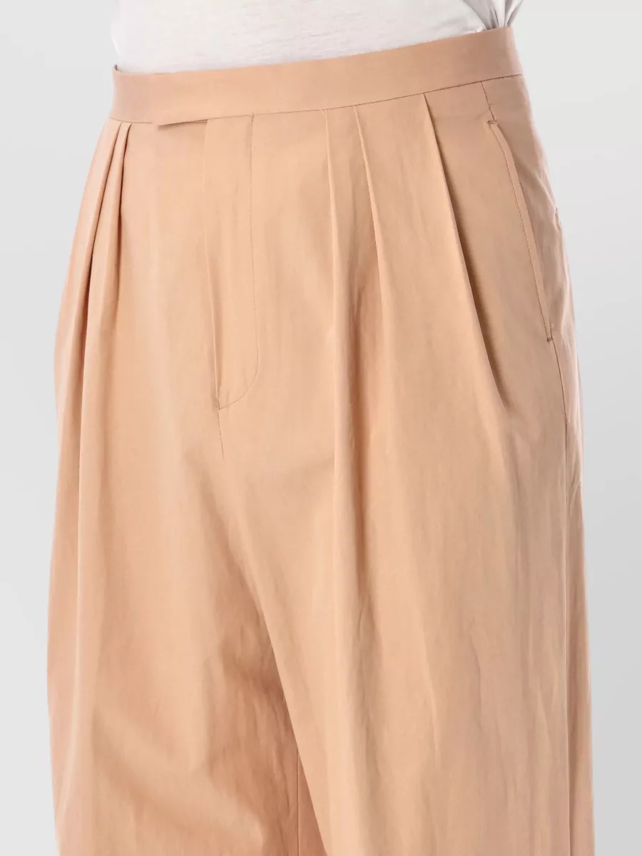 Dries Van Noten Cotton Pleated High-Rise Wide-Leg Trousers
