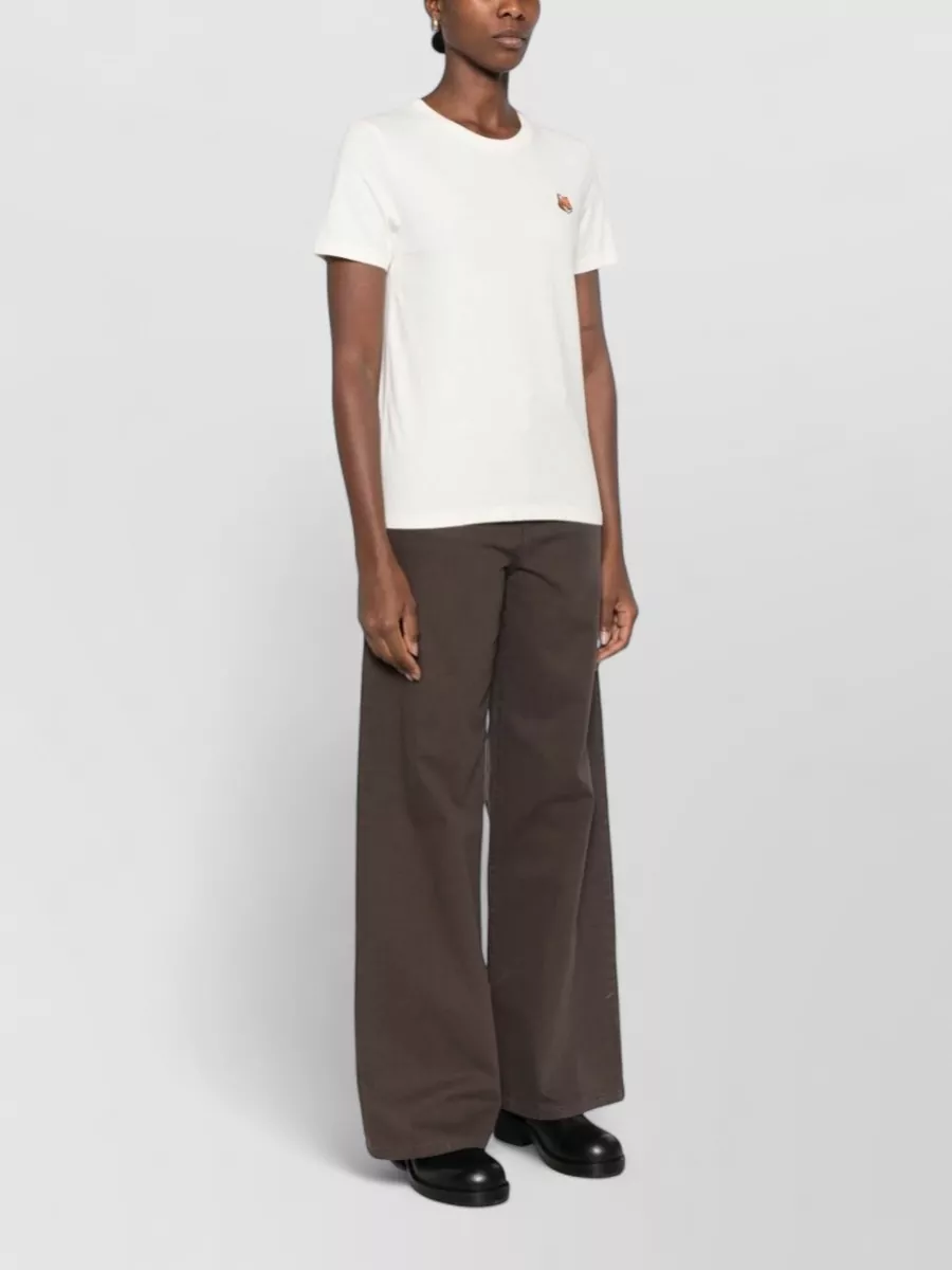 Maison Kitsuné Cotton Fox Head Regular-Fit Ribbed Crew-Neck Short-Sleeve T-Shirt