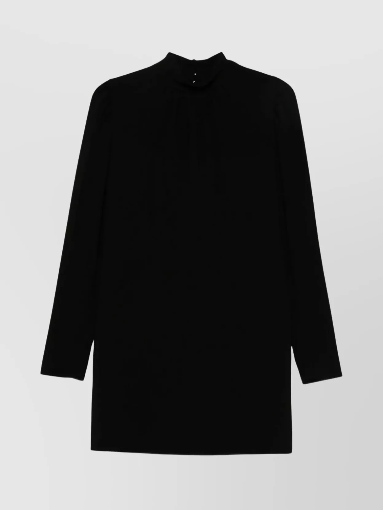 Max Mara High Neck Long Sleeve Dress With Pockets In Black