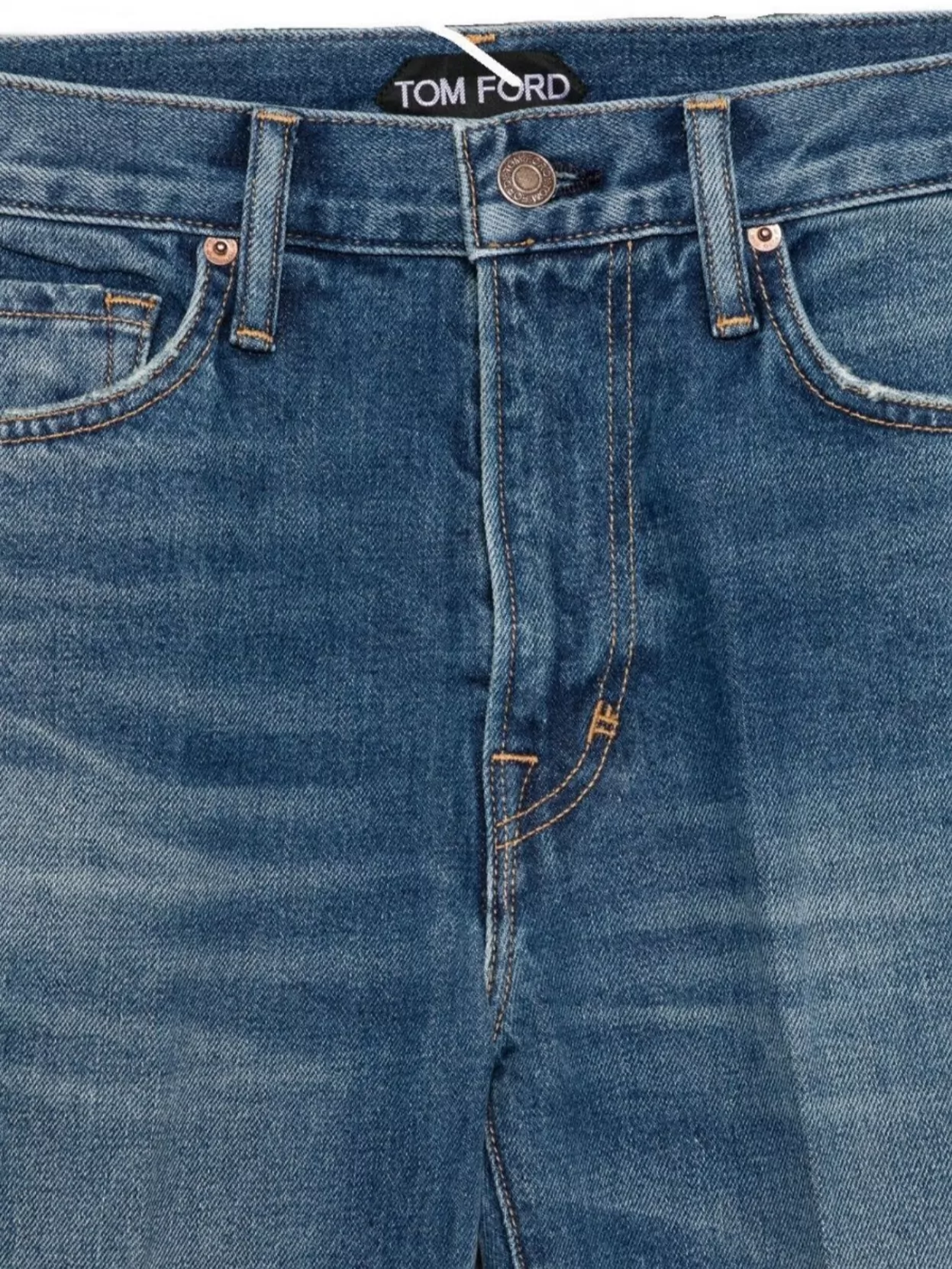 Tom Ford Flare Fit Denim Trousers With Belt Loops In Blue