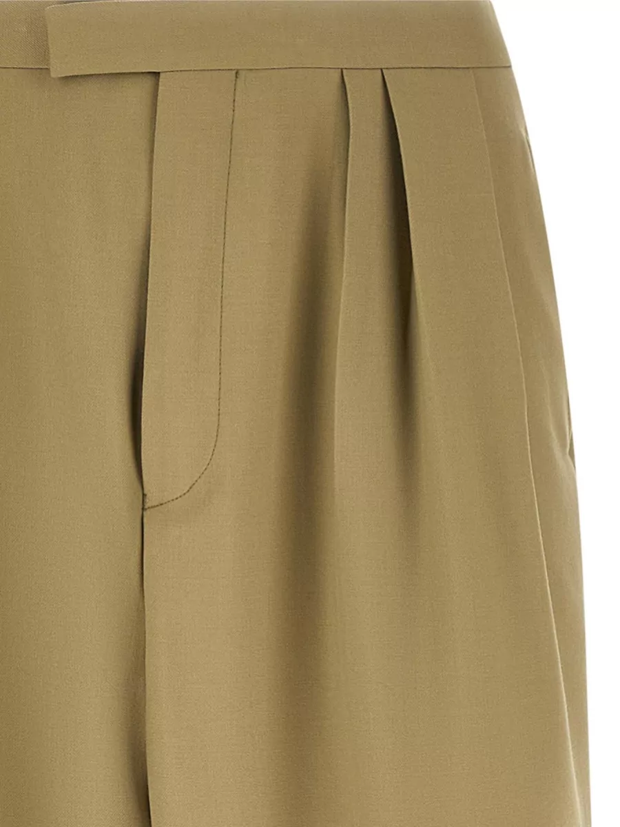 Dries Van Noten Preaches Bis Tailored Trousers Pleats Belt Loops