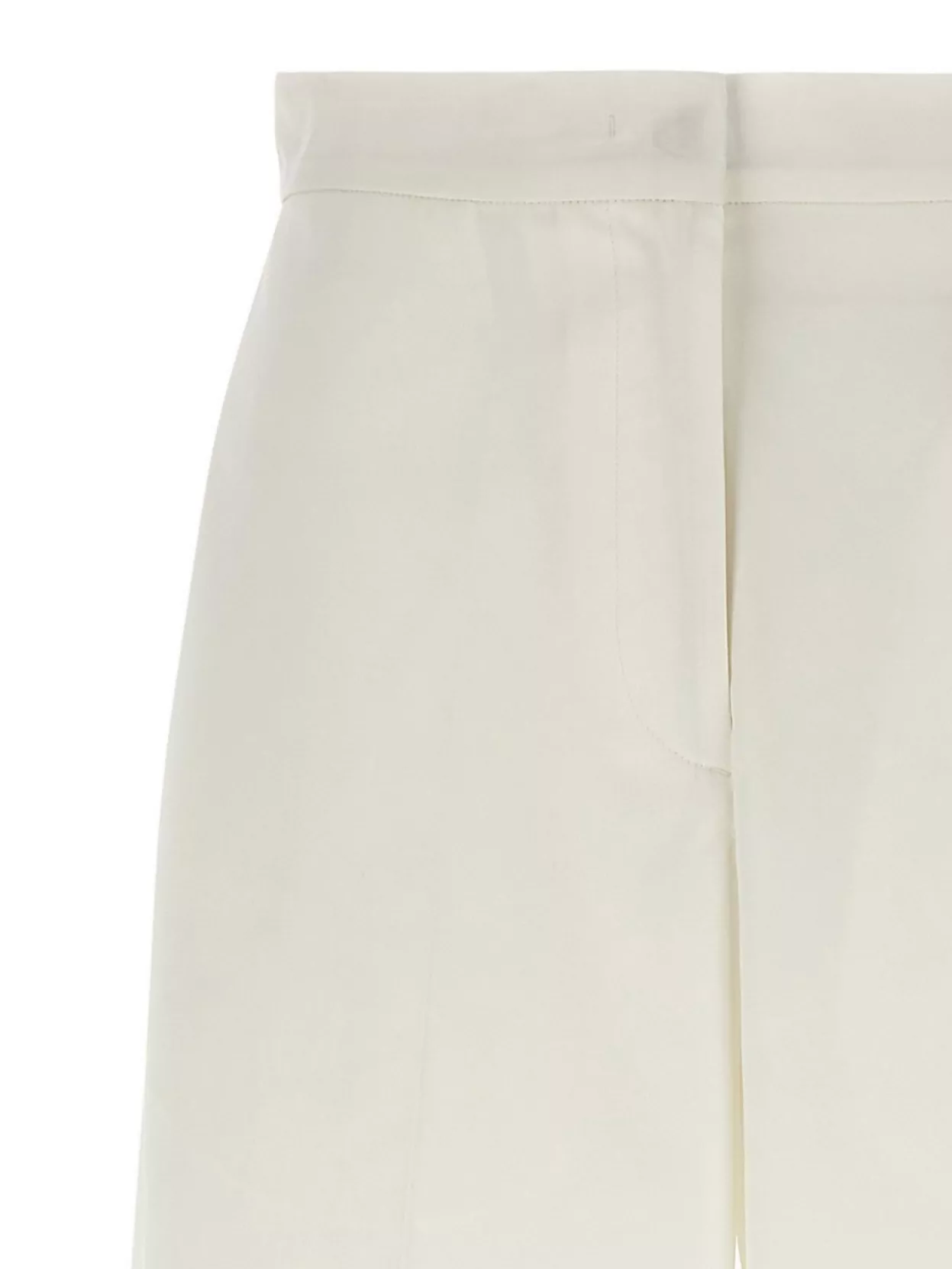 Fabiana Filippi Mid-waist White Cotton Trousers In White