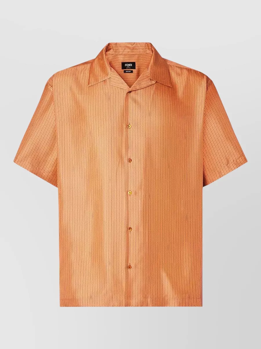 Fendi silk printed bowling shirt