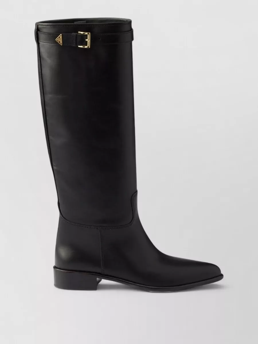 Prada Leather Knee-High Boots
