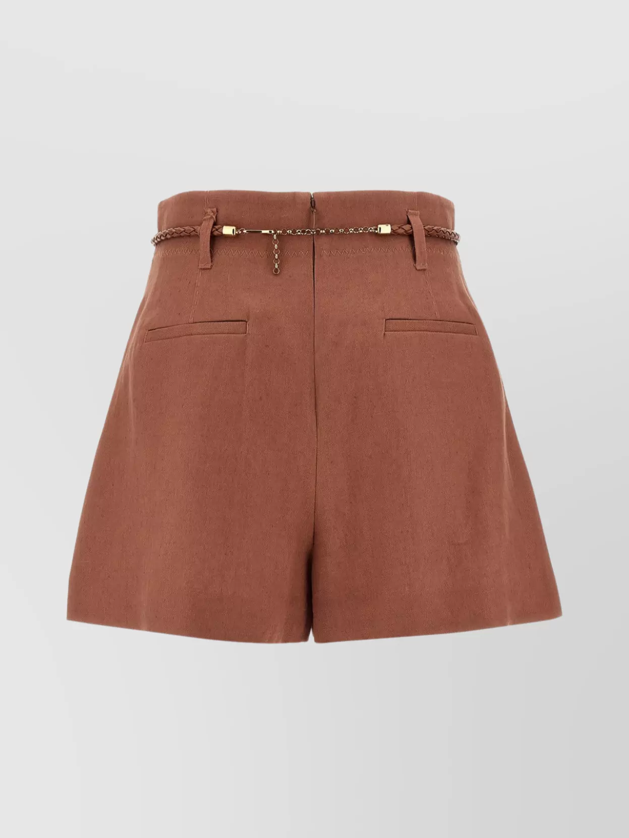 Zimmermann 'Radiant Linen' Shorts Featuring Braided Belt