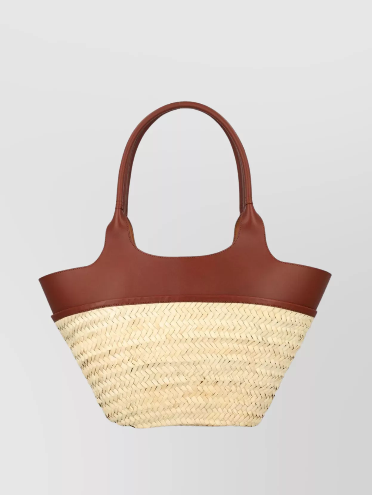 Shop Apc Straw Tote With Woven Leather Accents