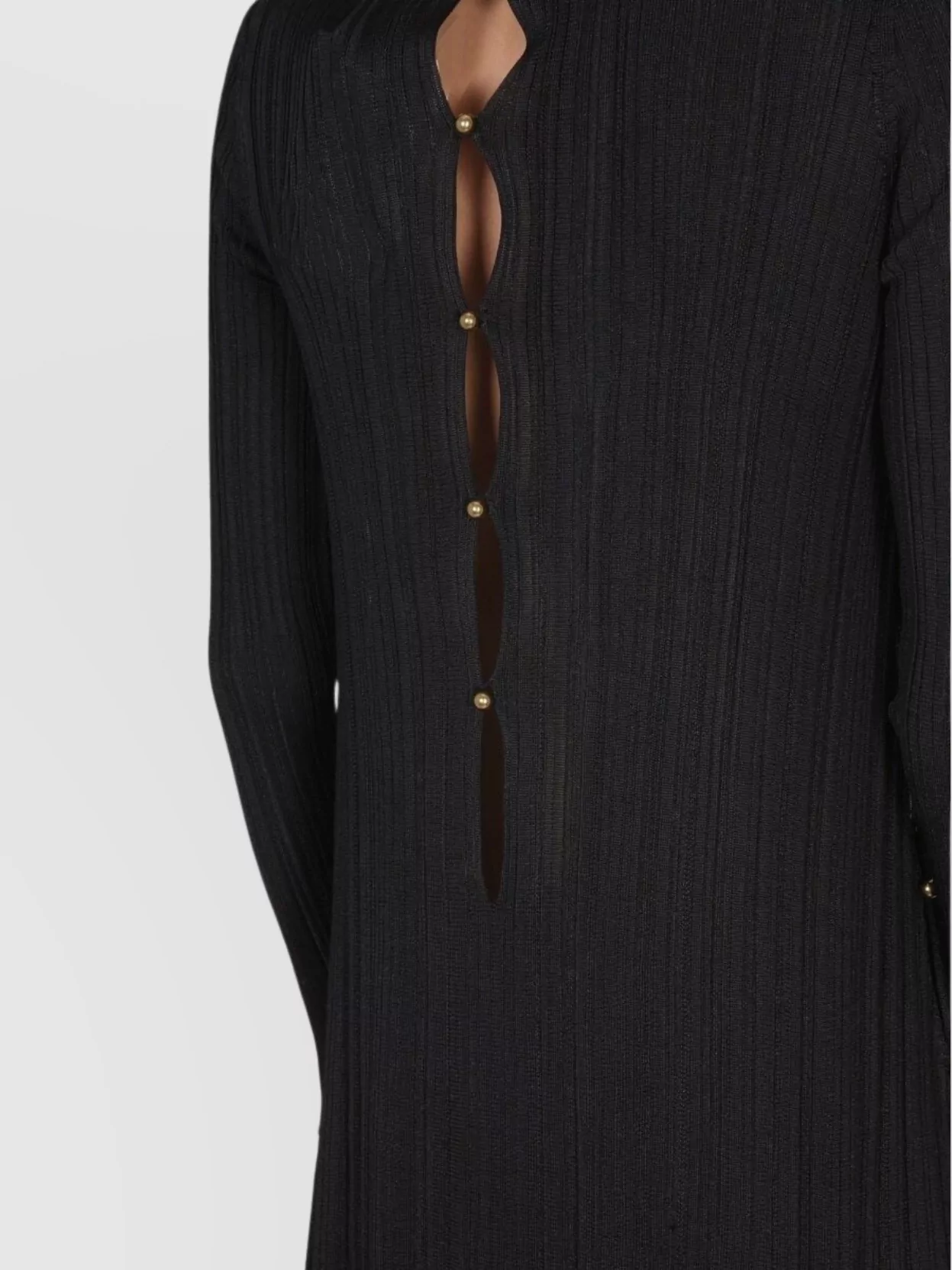 Bottega Veneta Textured Long Sleeve Dress Buttons