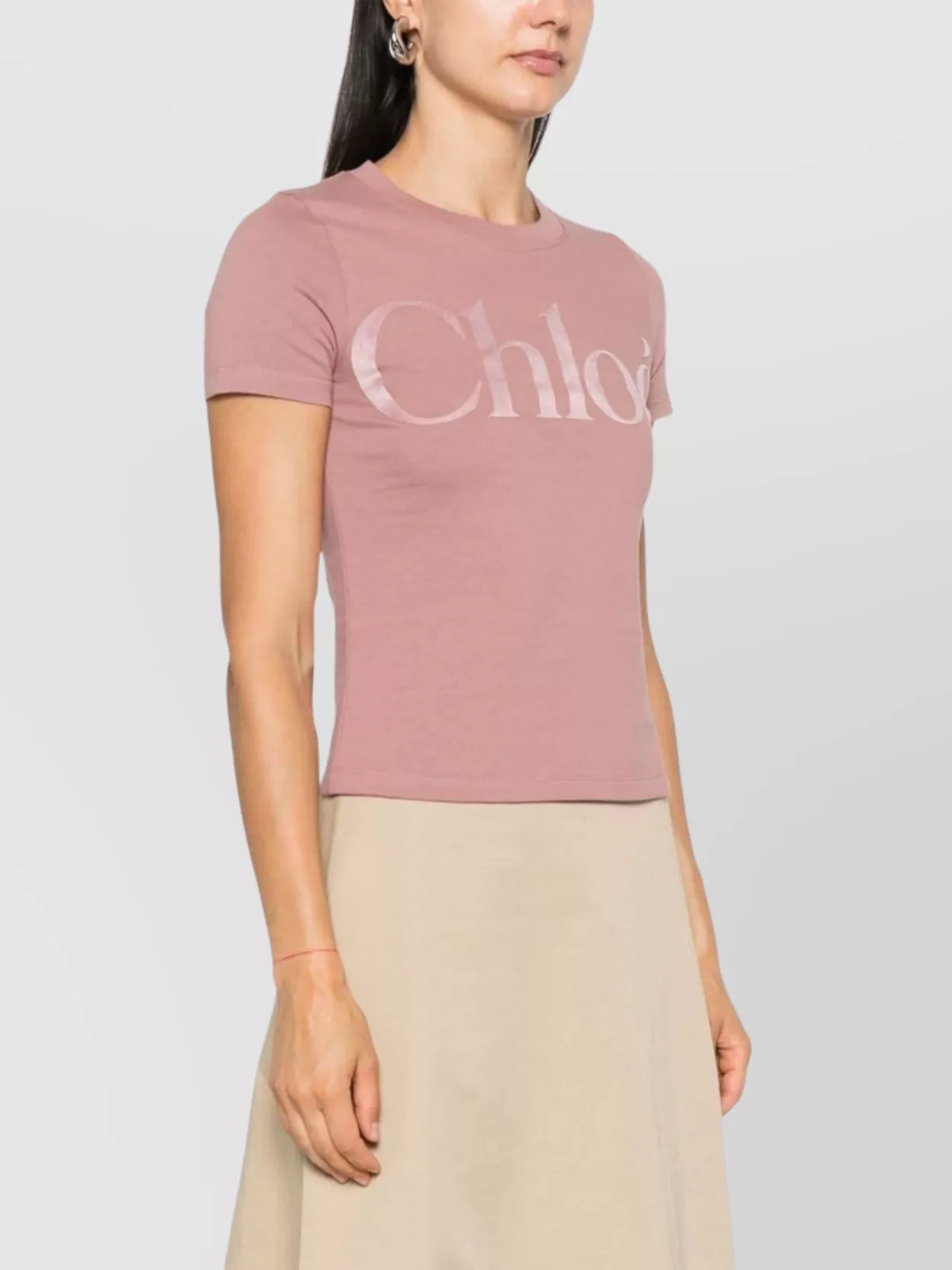 Chloé Pink Cotton Jersey Fitted T-shirt