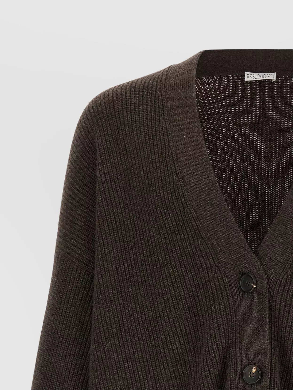 Brunello Cucinelli Longline Cashmere Cardigan Featuring Pockets In Brown