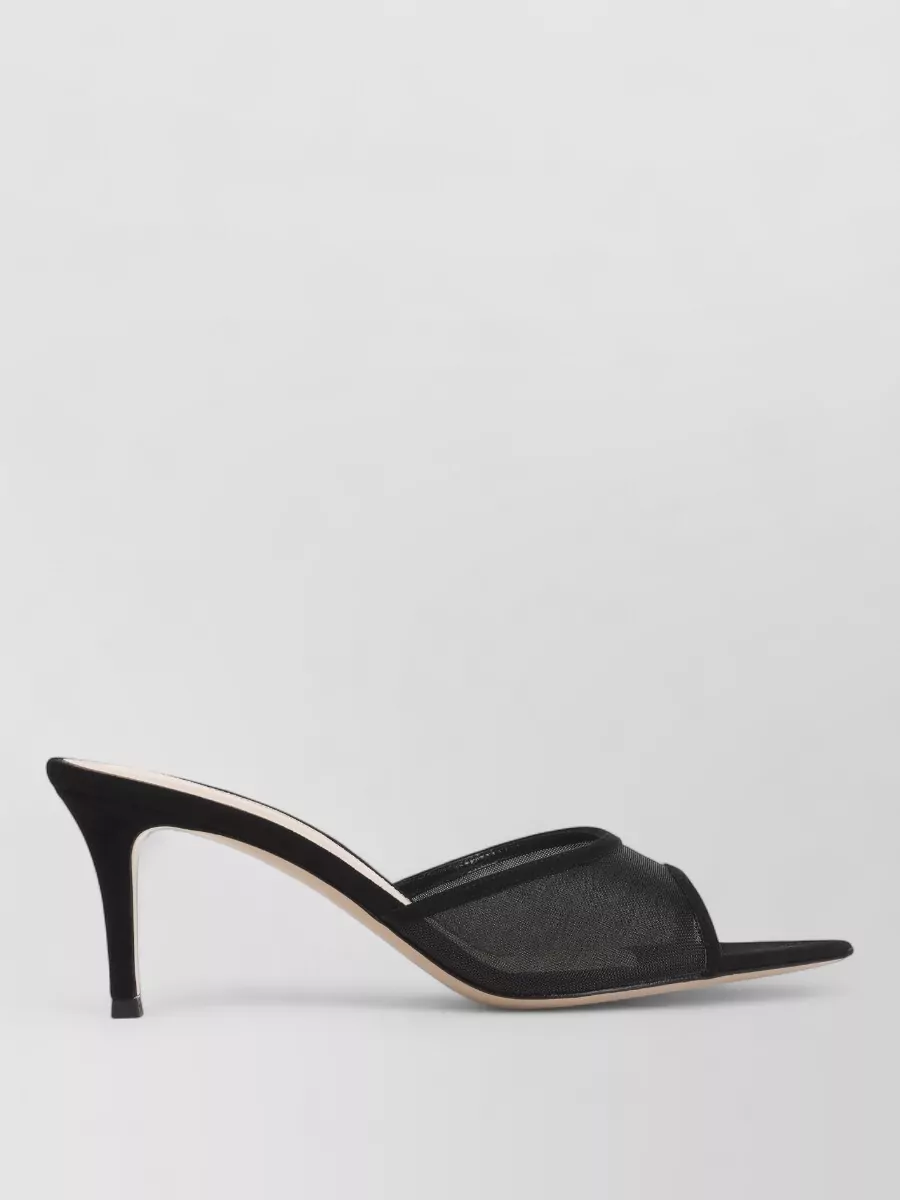 Gianvito Rossi suede leather mesh mules
