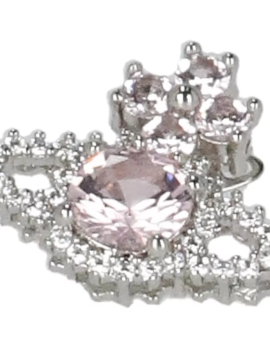 Vivienne Westwood Crystal Gemstone Stud Earrings Silver Tone