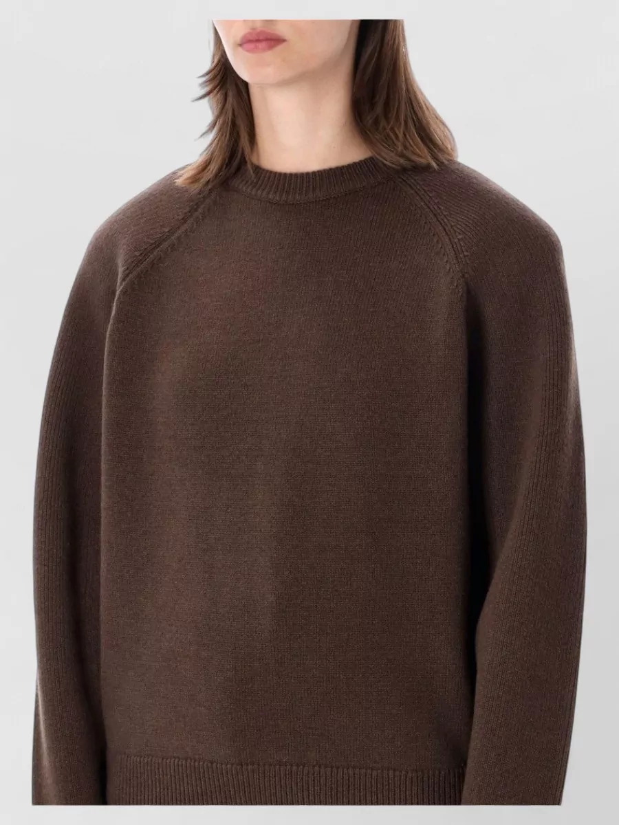 The Frankie Shop Wool-Blend Relaxed-Fit Padded-Shoulder Ribbed-Trim Sweater