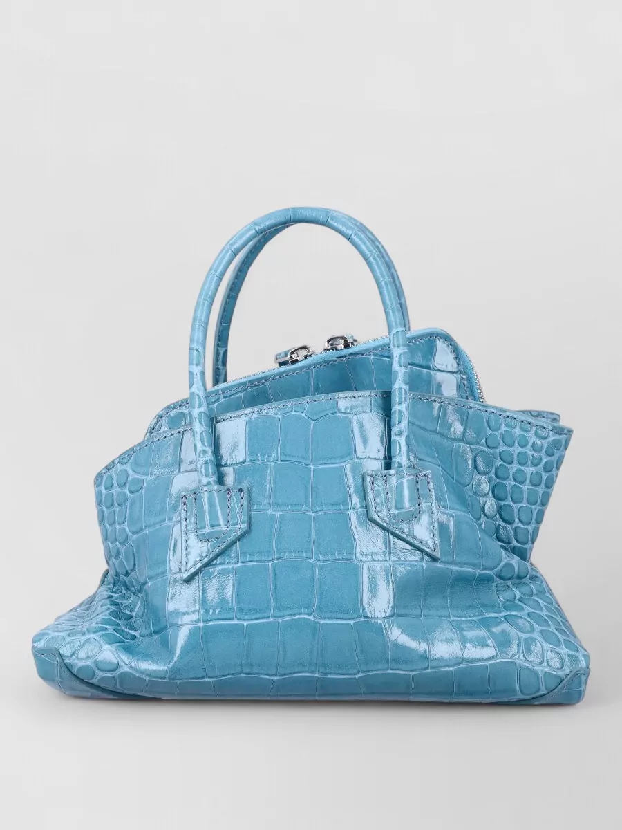 The Attico Mini Croc-Embossed Leather Tote Bag
