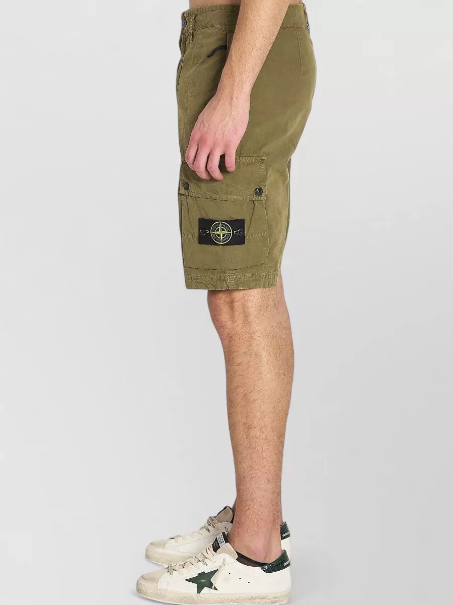 Stone Island Slim Bermuda Cargo Shorts Stretch Cotton