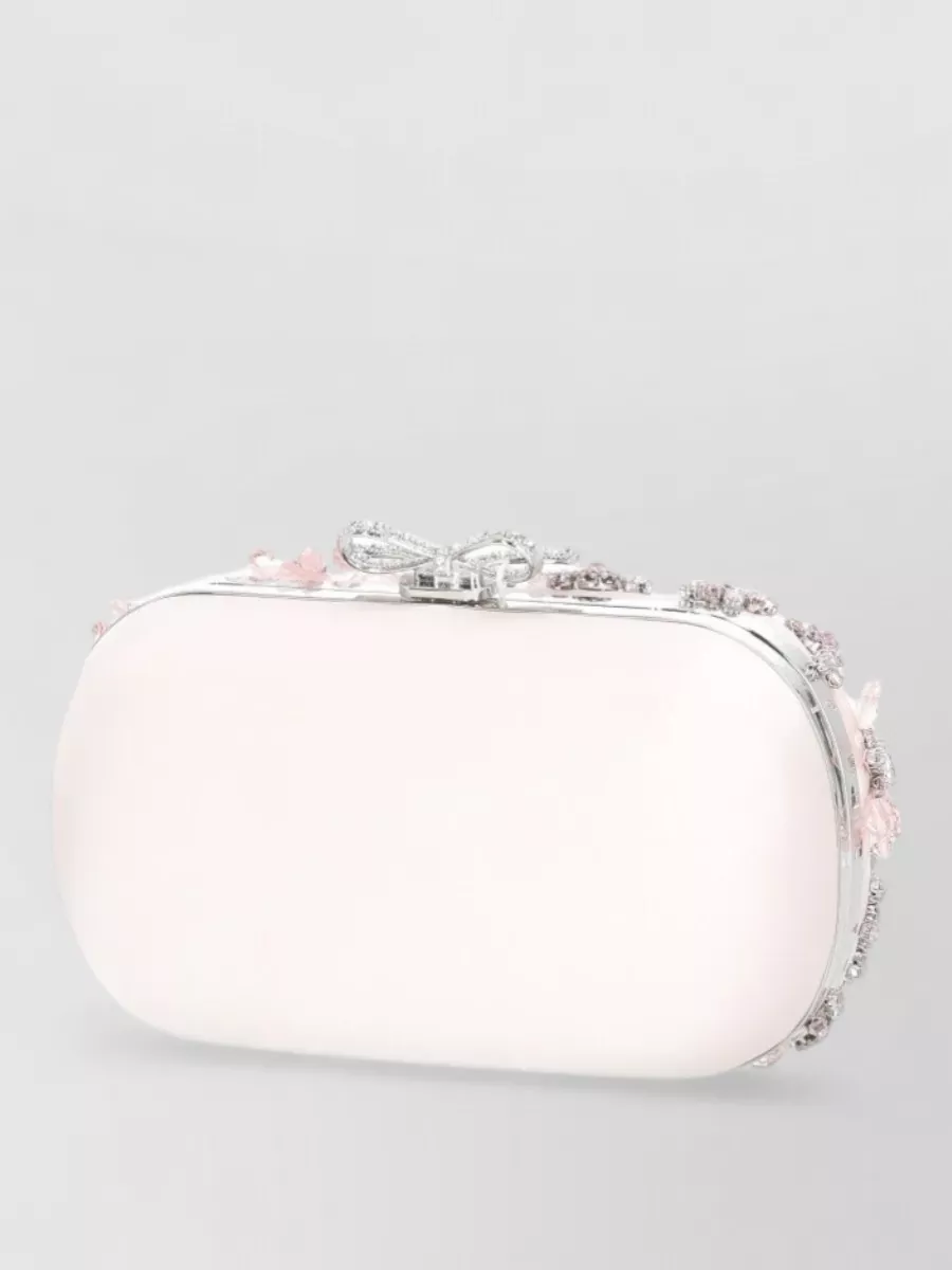 Self-Portrait The Bow Satin Clutch Bag