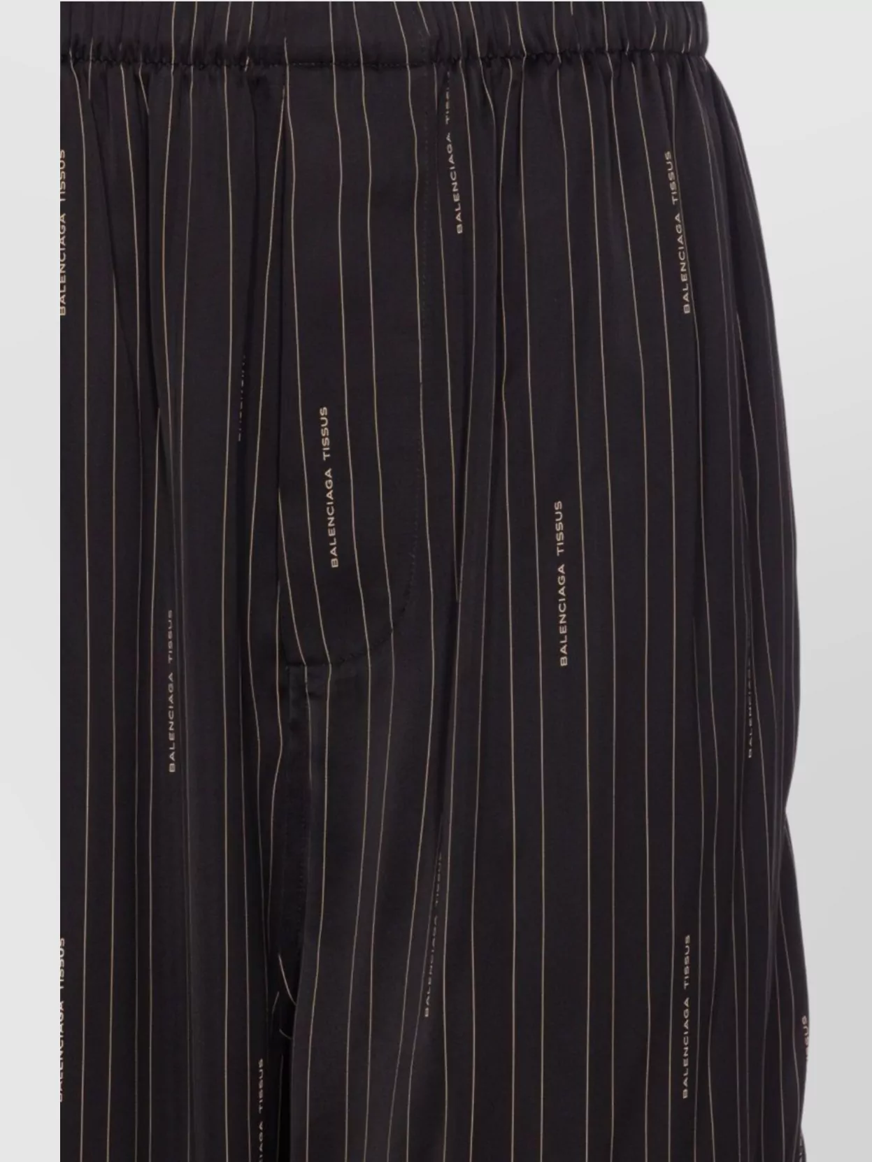 Balenciaga Striped Pinstripe Pyjama Pants With Side Pockets In Black