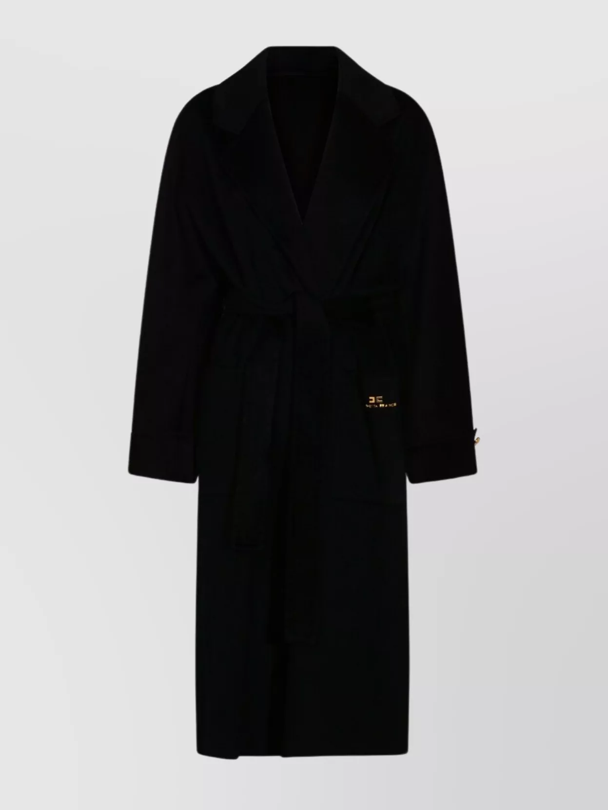 Elisabetta Franchi Tailored Coat With Belted Waist And Long Sleeves