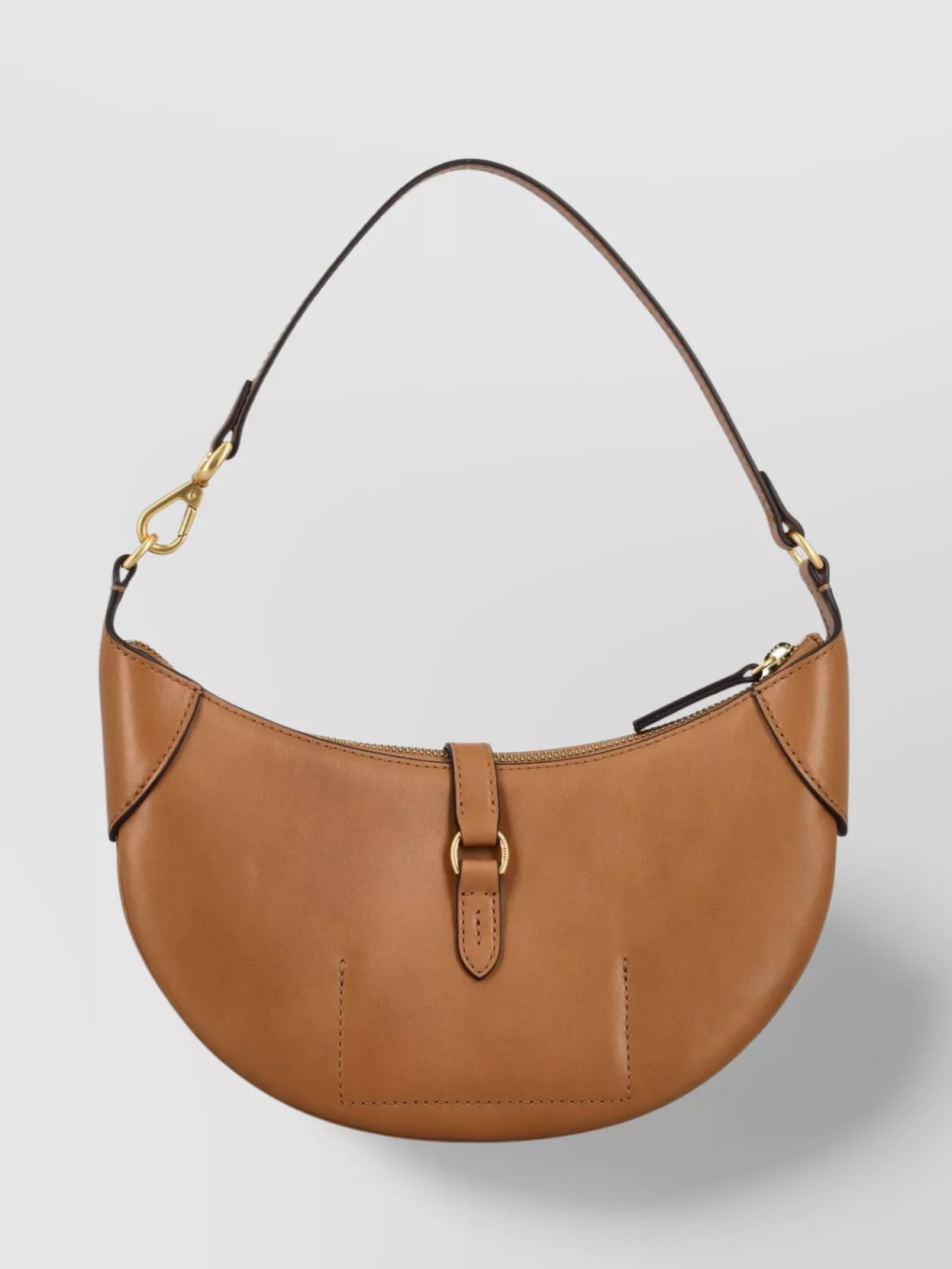 Polo Ralph Lauren Curved Shape Shoulder Bag With Gold-Tone Hardware