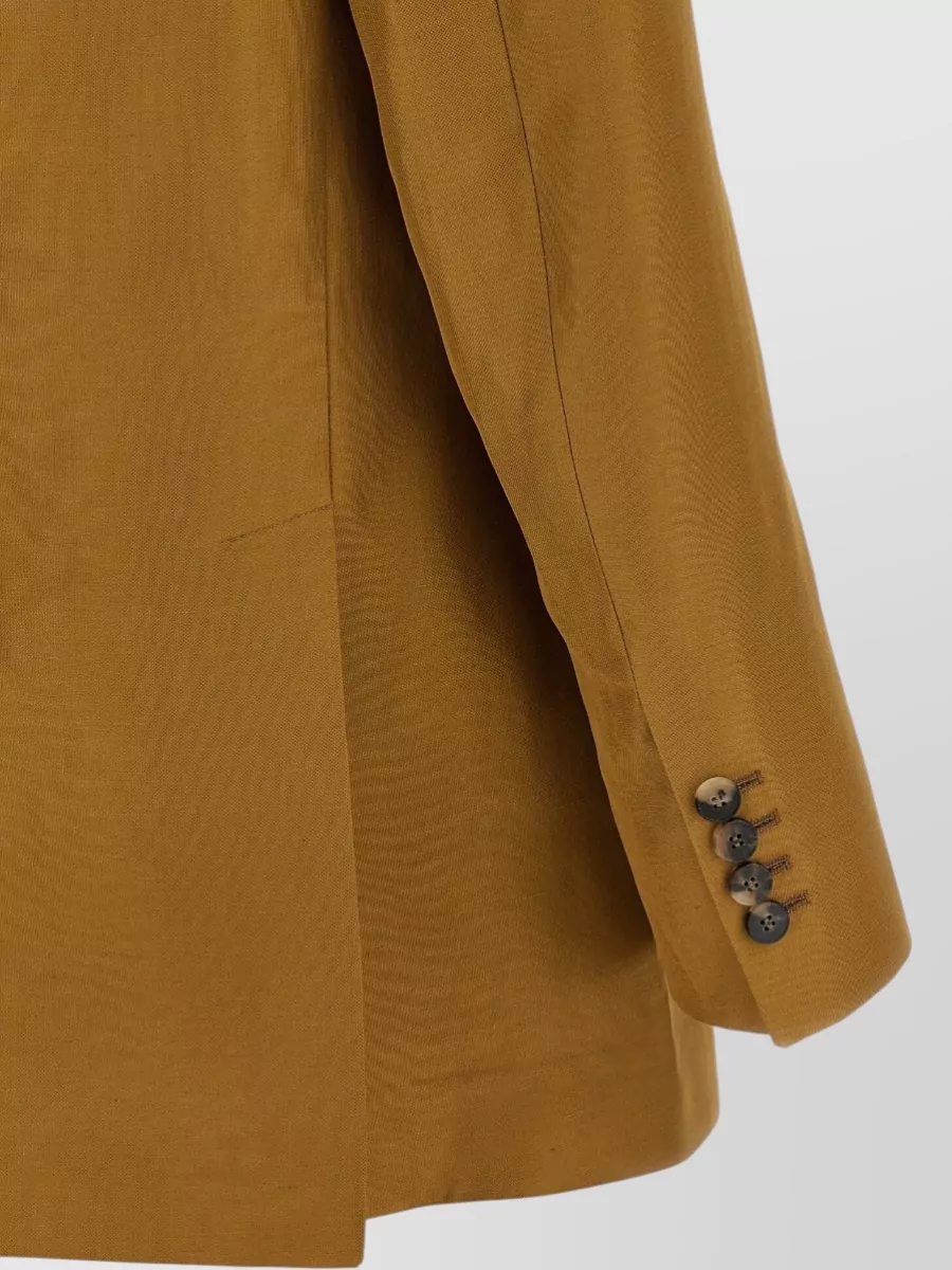 Alberto Biani Double-Breasted Linen Blend Blazer