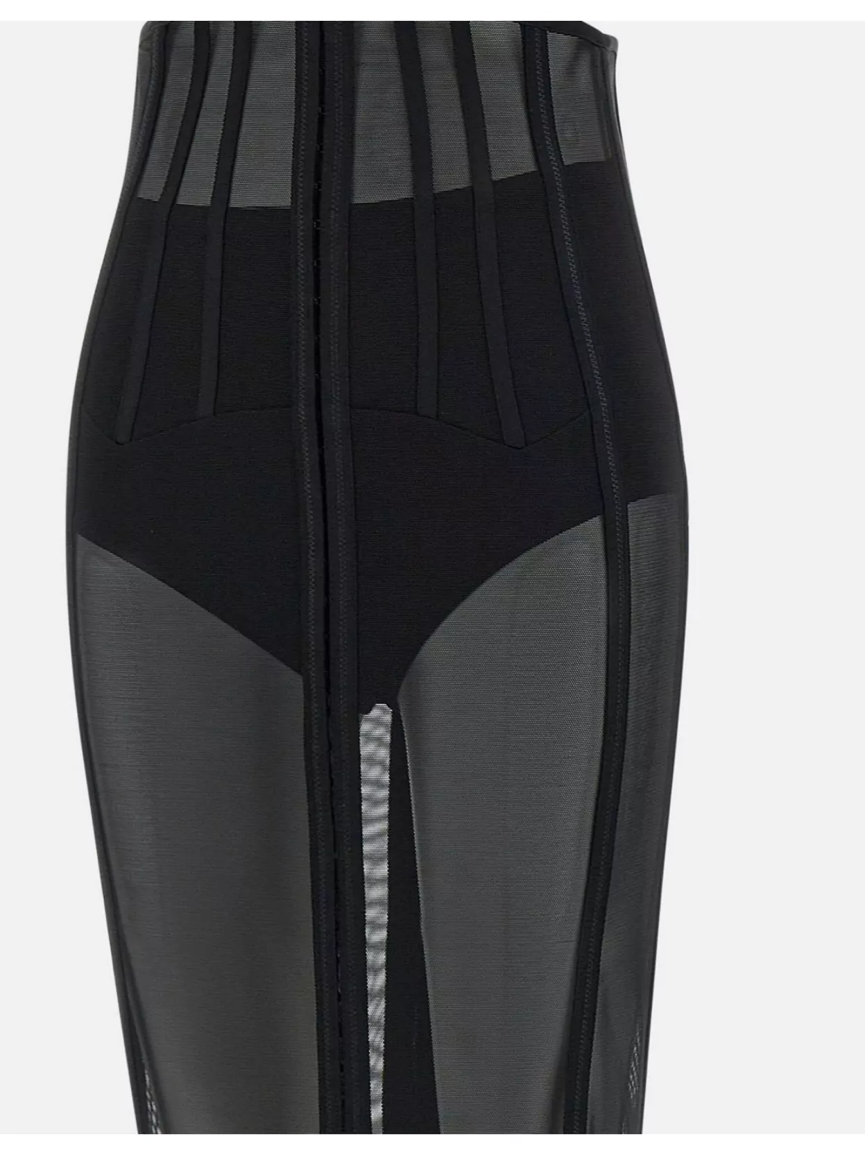 Elisabetta Franchi Longuette Tulle Skirt Sheer Panels