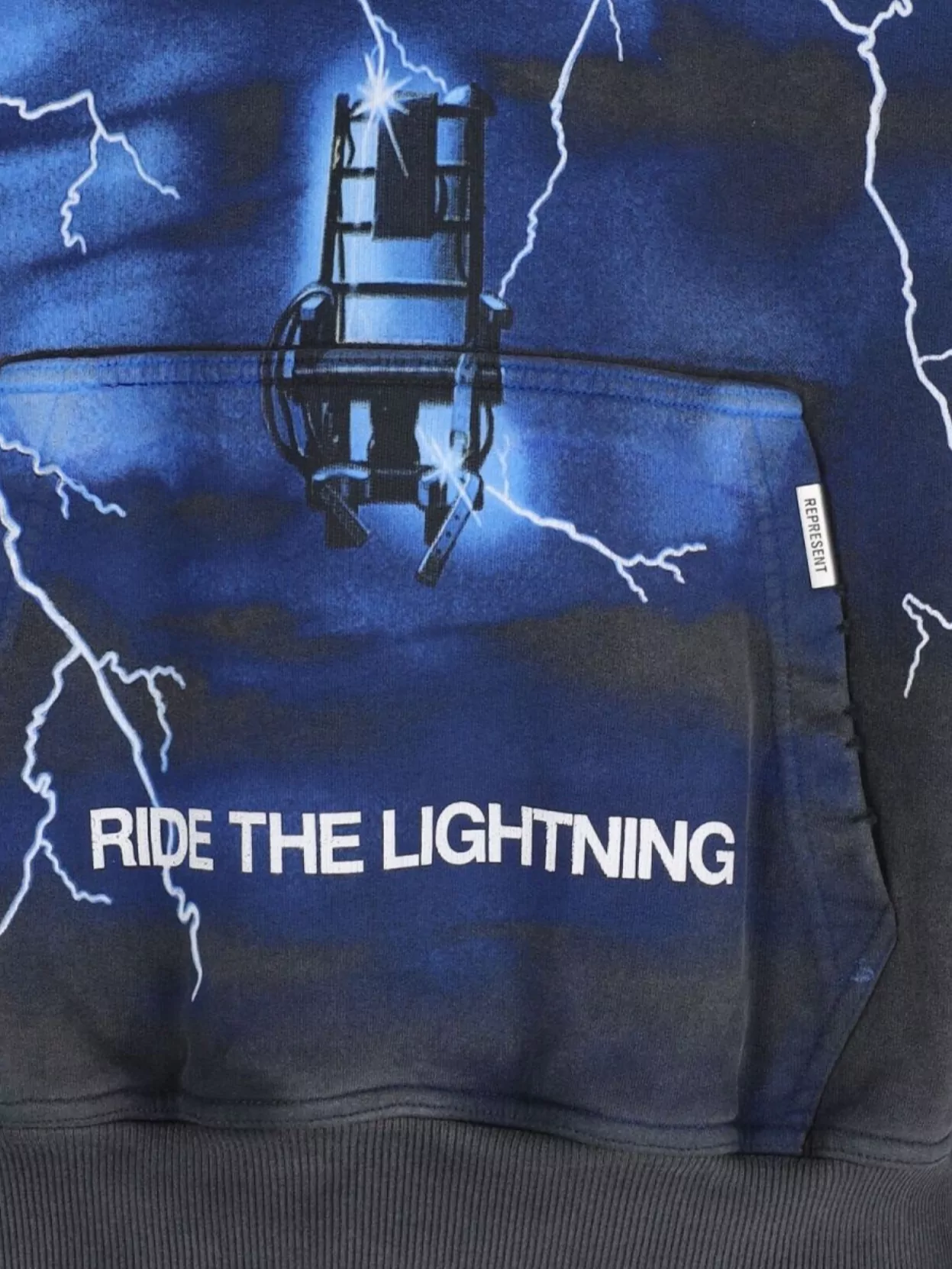 Represent Hooded Graphic Print Sweater With Front Pocket