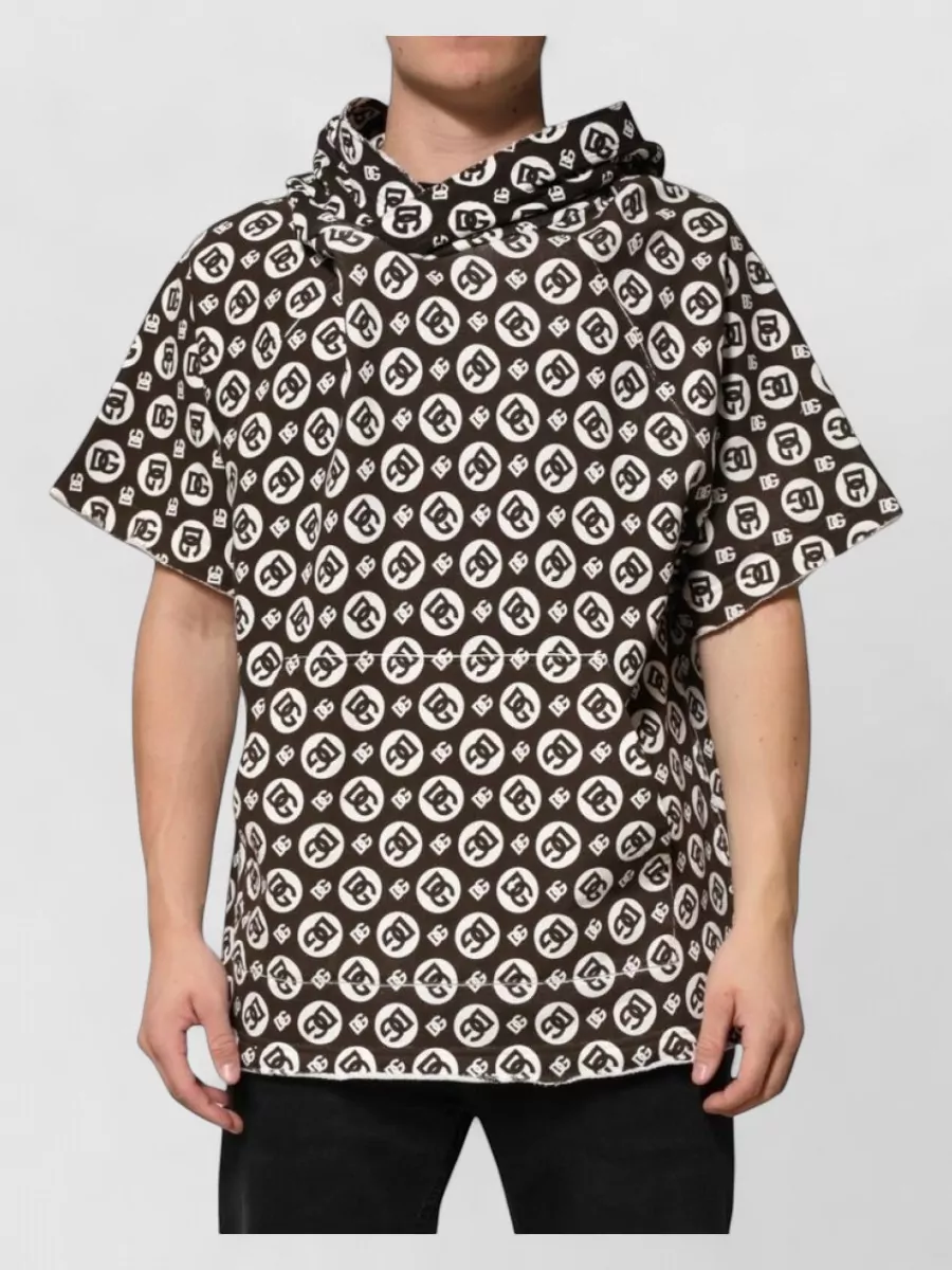 Dolce&Gabbana logo-print cotton short-sleeve hoodie