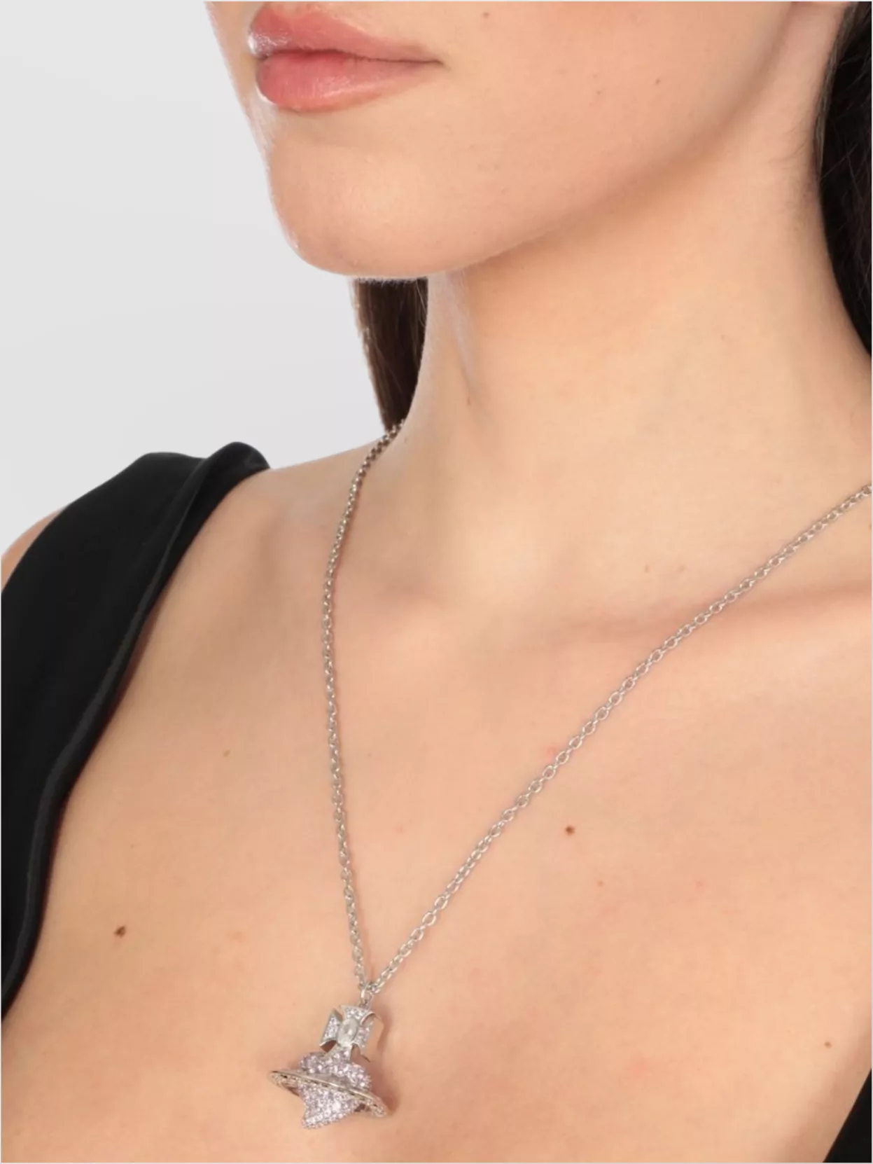 Vivienne Westwood Orb Pendant Silver Brass Necklace Chain Link