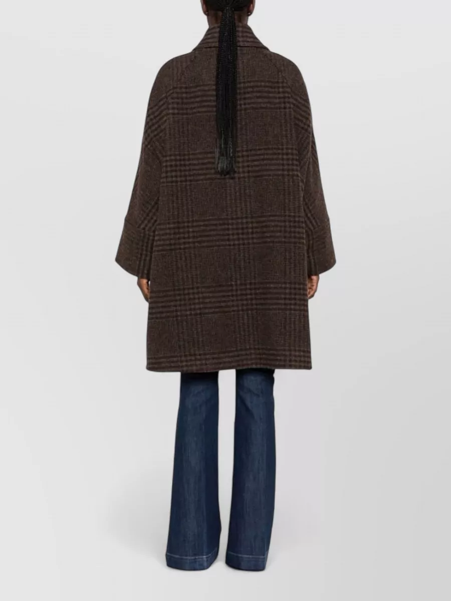 Alberto Biani Checked Wool Midi Coat