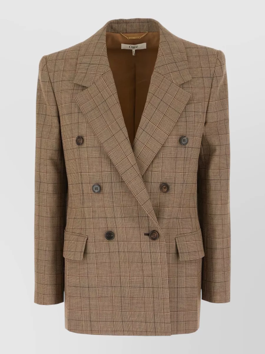 Chloé wool checked double-breasted blazer