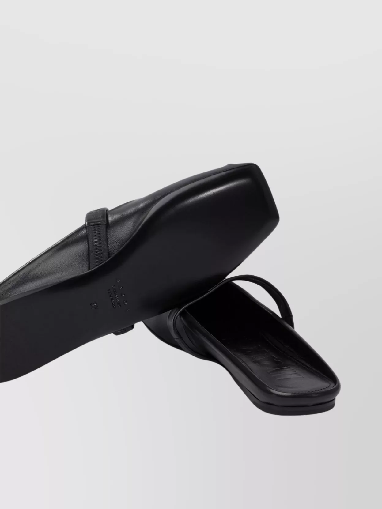 Marni Little Bow Nappa Leather Flat Mules