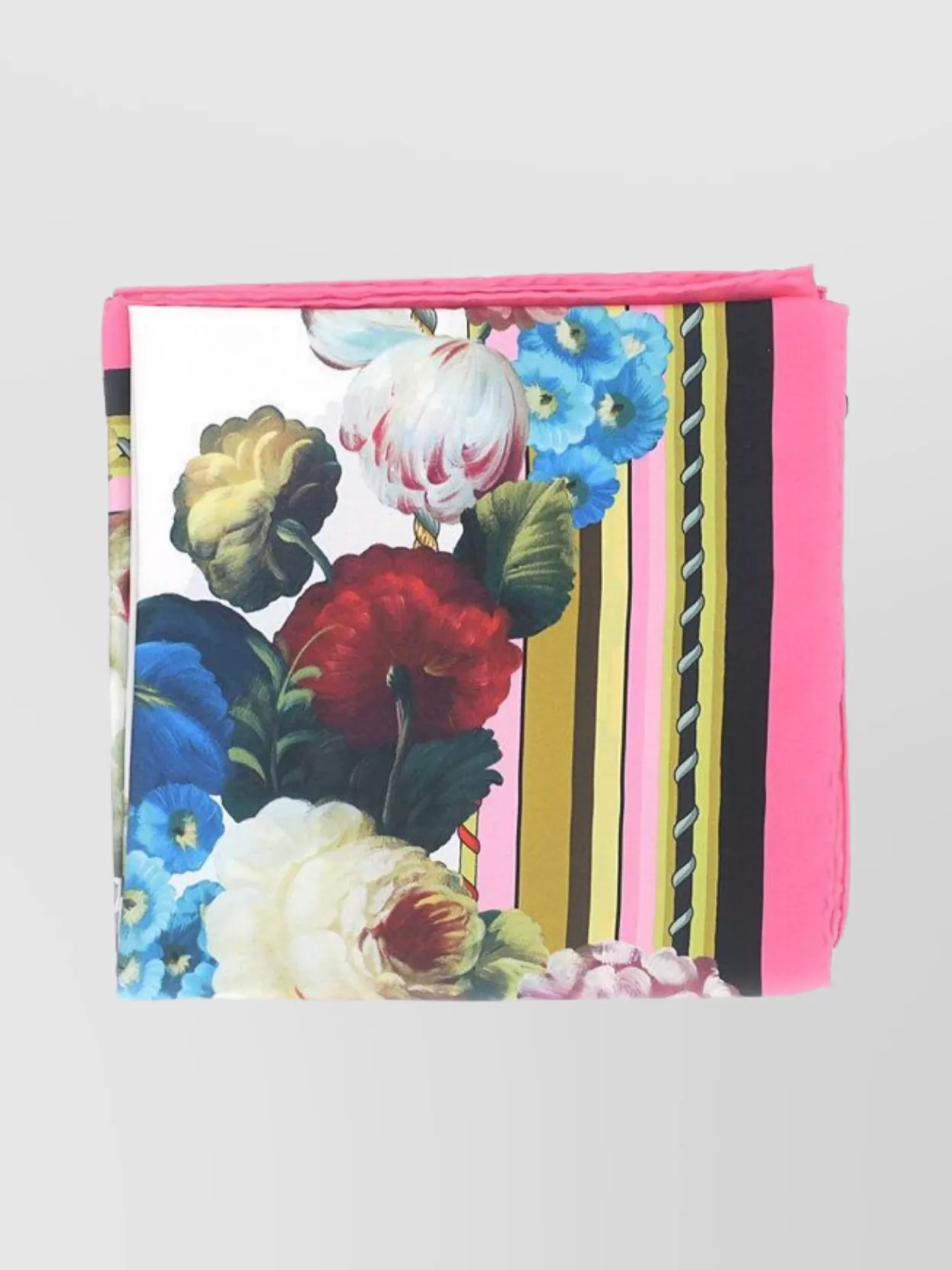 Shop Dolce & Gabbana 90x90 Scarf With Contrast Trim And Floral Print