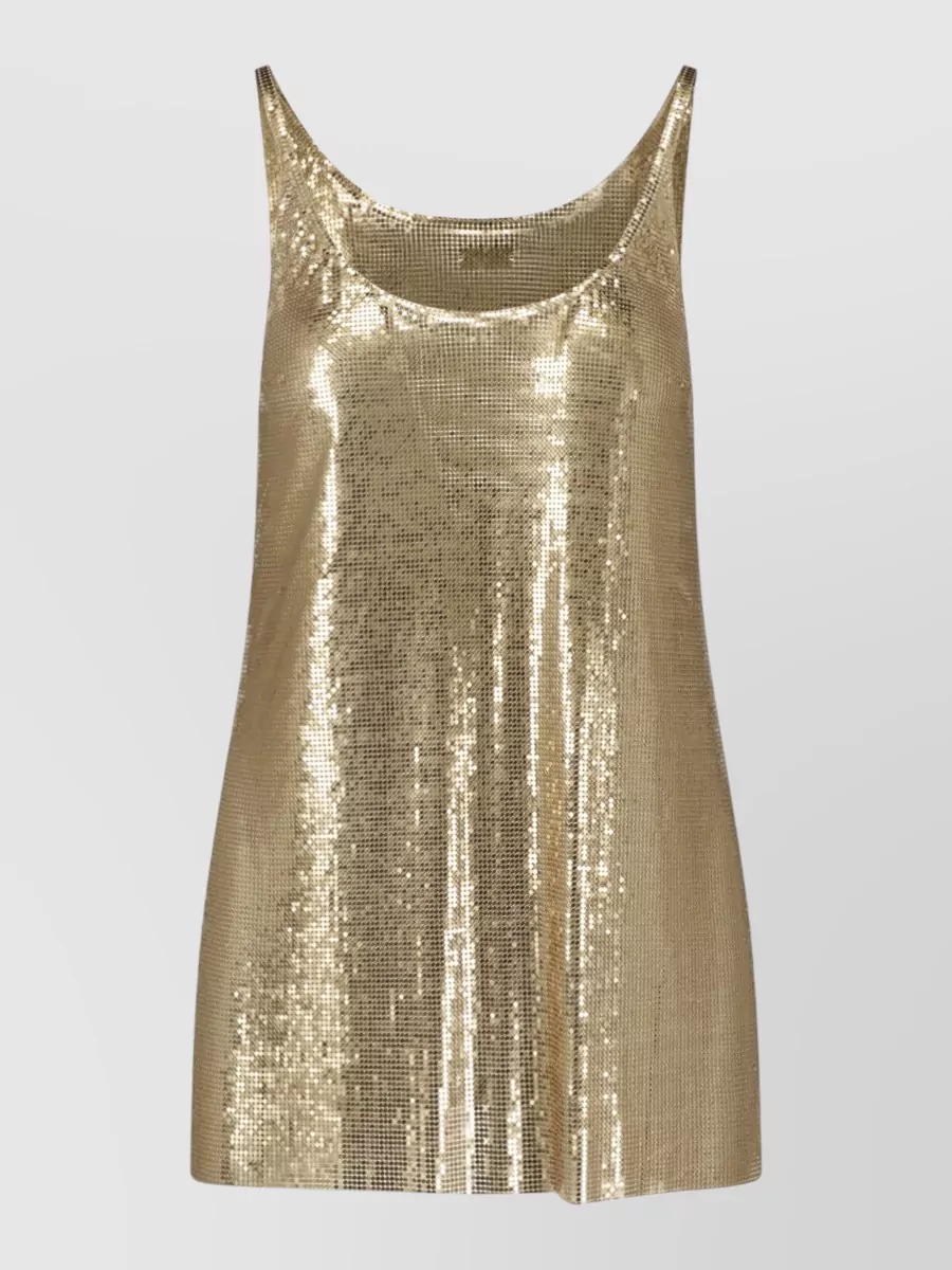Paco Rabanne aluminium long sleeve mini dress