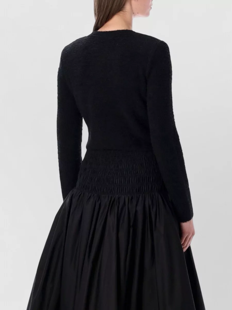 Self-Portrait Crystal Embellished Cropped Long Sleeve Cardigan