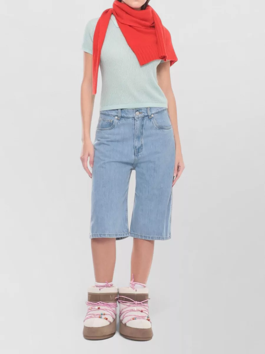 Guest In Residence Cashmere Short-Sleeve Knit Polo Top