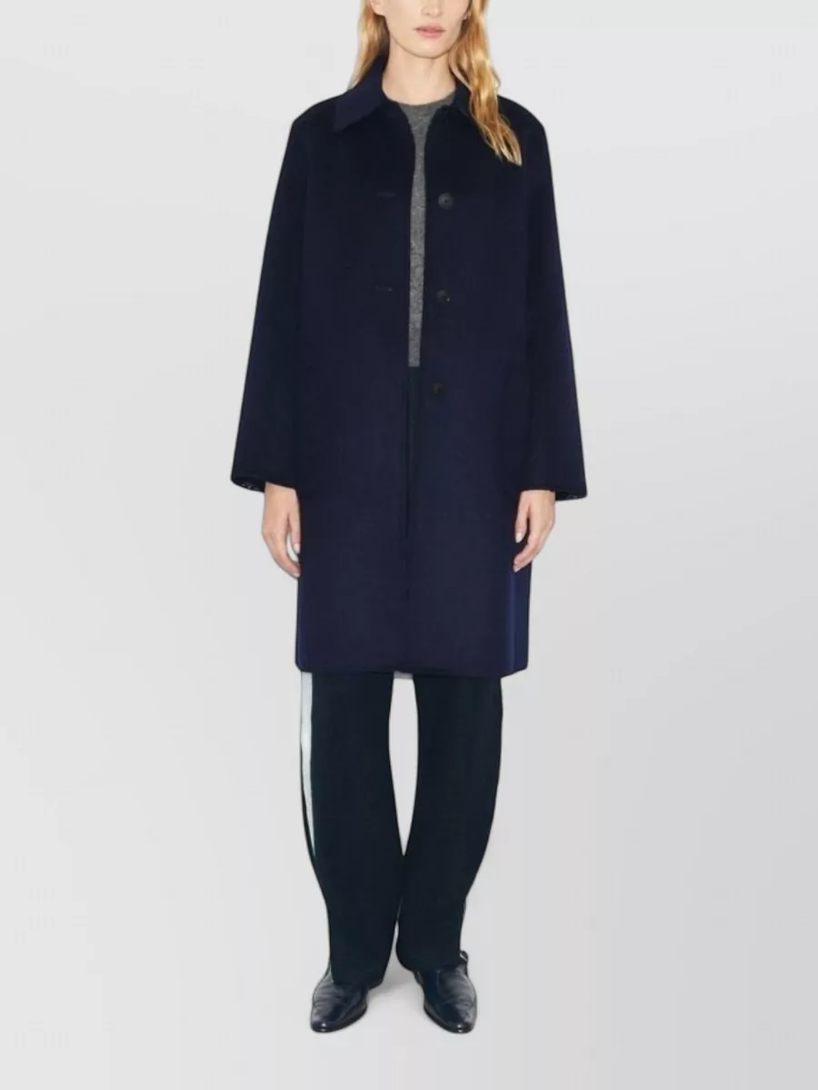 Tory Burch Wool Jacquard Reversible Single-Breasted Coat