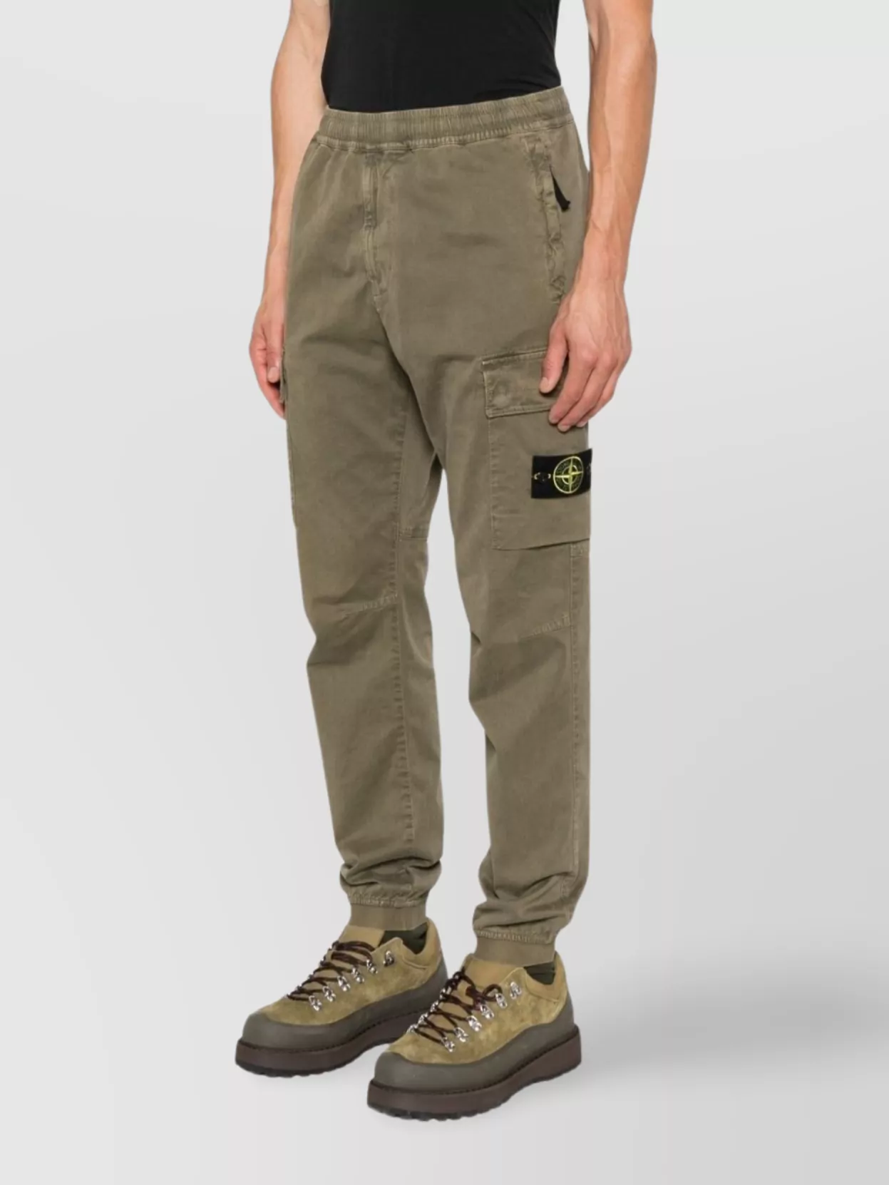 Stone Island Cargo Pocket Elasticated Trousers In Green