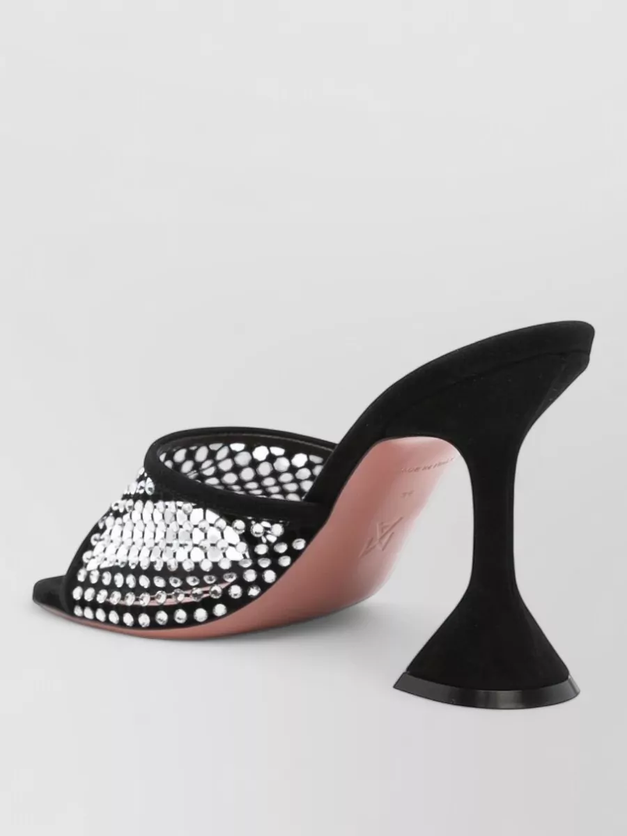 Amina Muaddi Crystal Embellished Leather Mules