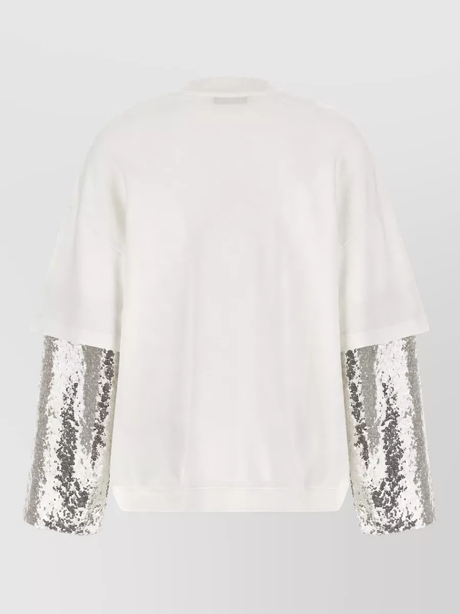 Darkpark Sequinned Double Sleeve Oversized T-Shirt